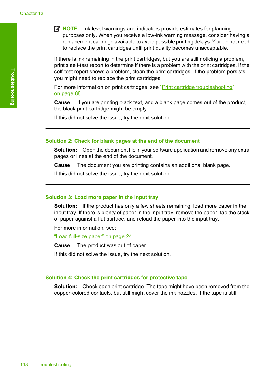 Solution 3: load more paper in the input tray | HP Deskjet F4210 All-in-One Printer User Manual | Page 120 / 220