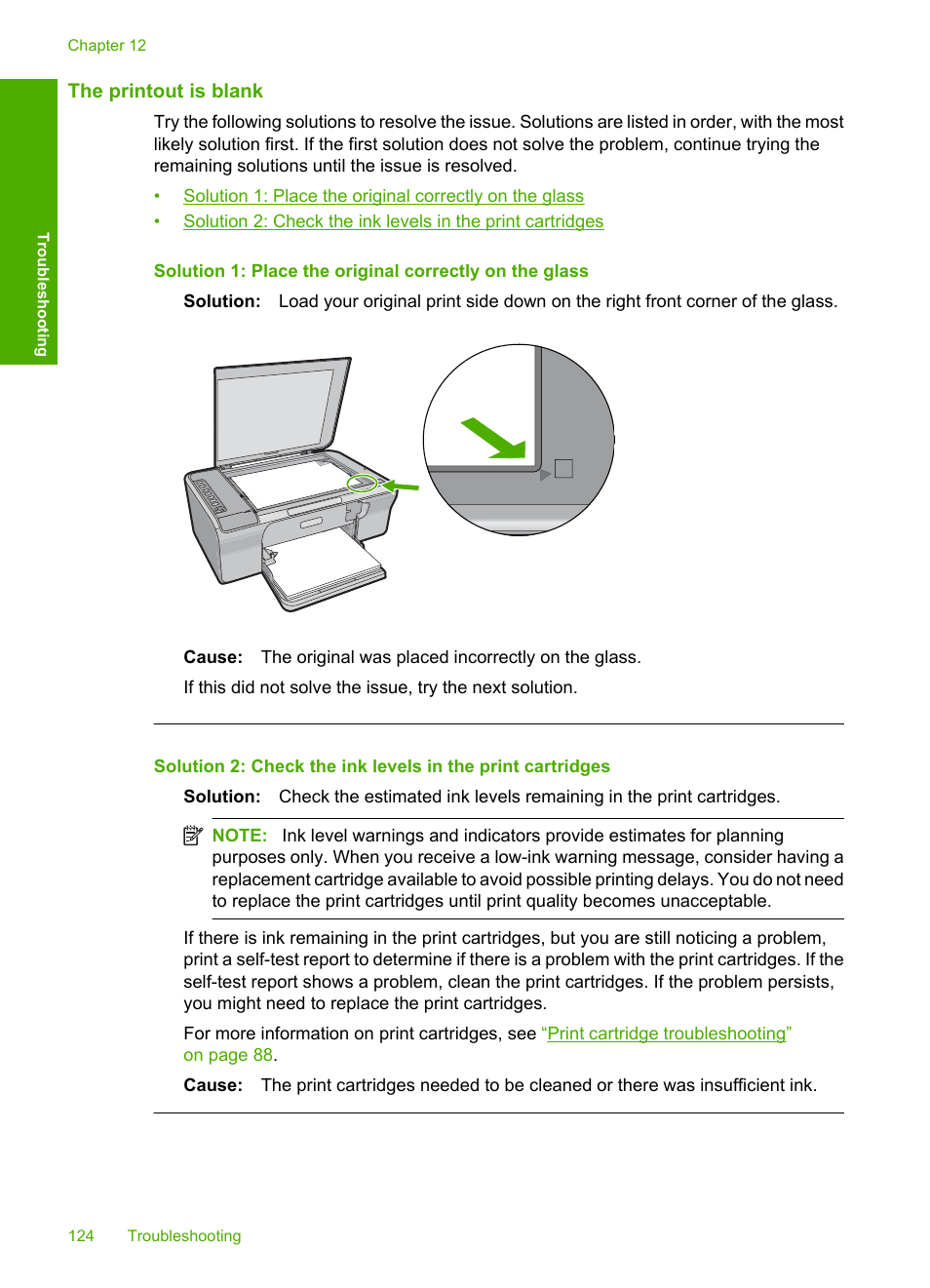 The printout is blank | HP Deskjet F4210 All-in-One Printer User Manual | Page 126 / 220