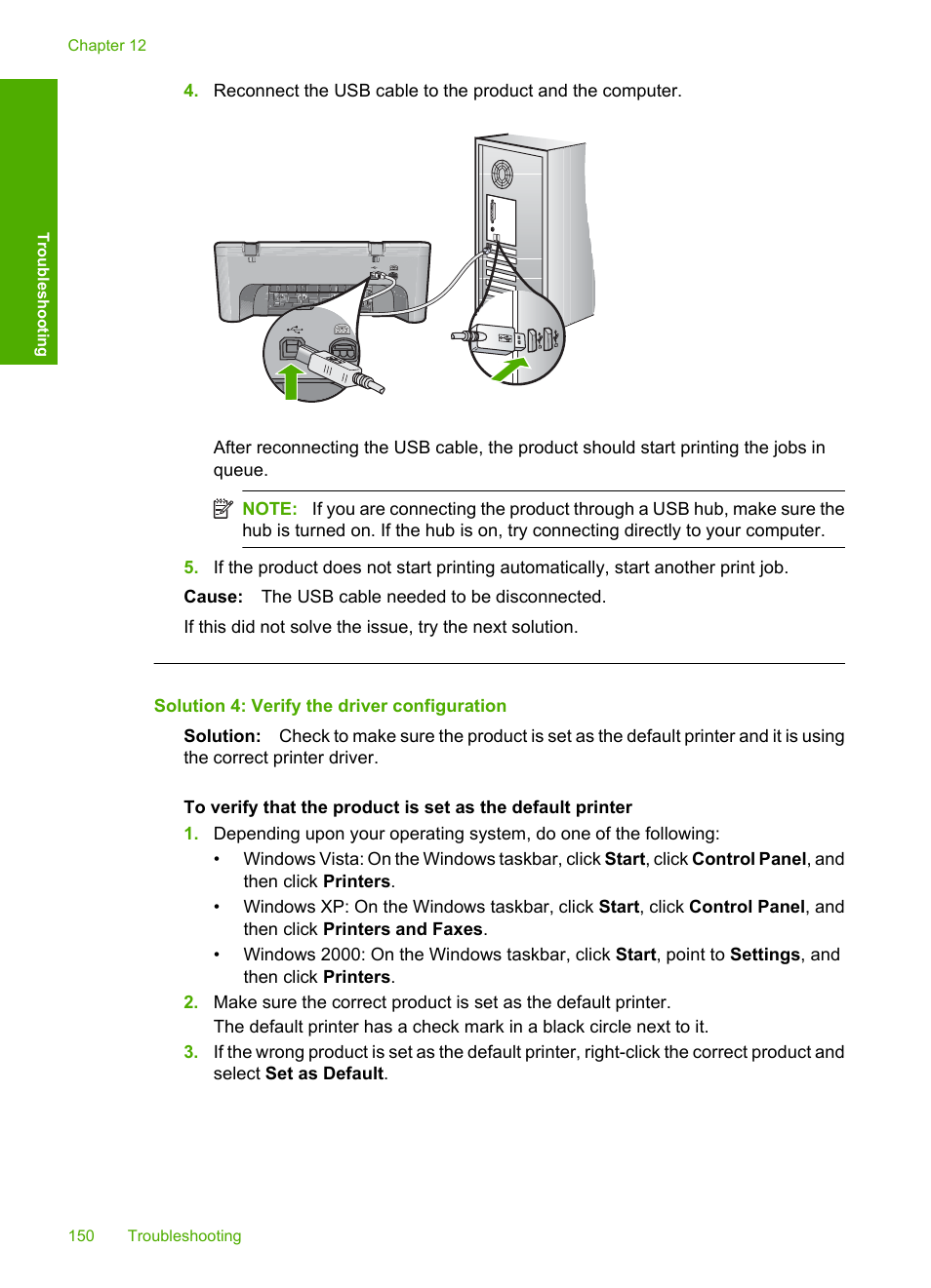 Solution 4: verify the driver configuration | HP Deskjet F4210 All-in-One Printer User Manual | Page 152 / 220