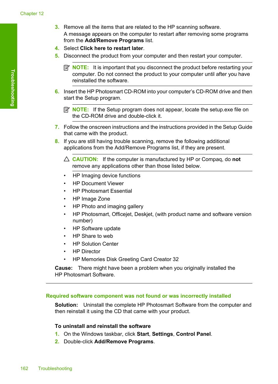 HP Deskjet F4210 All-in-One Printer User Manual | Page 164 / 220