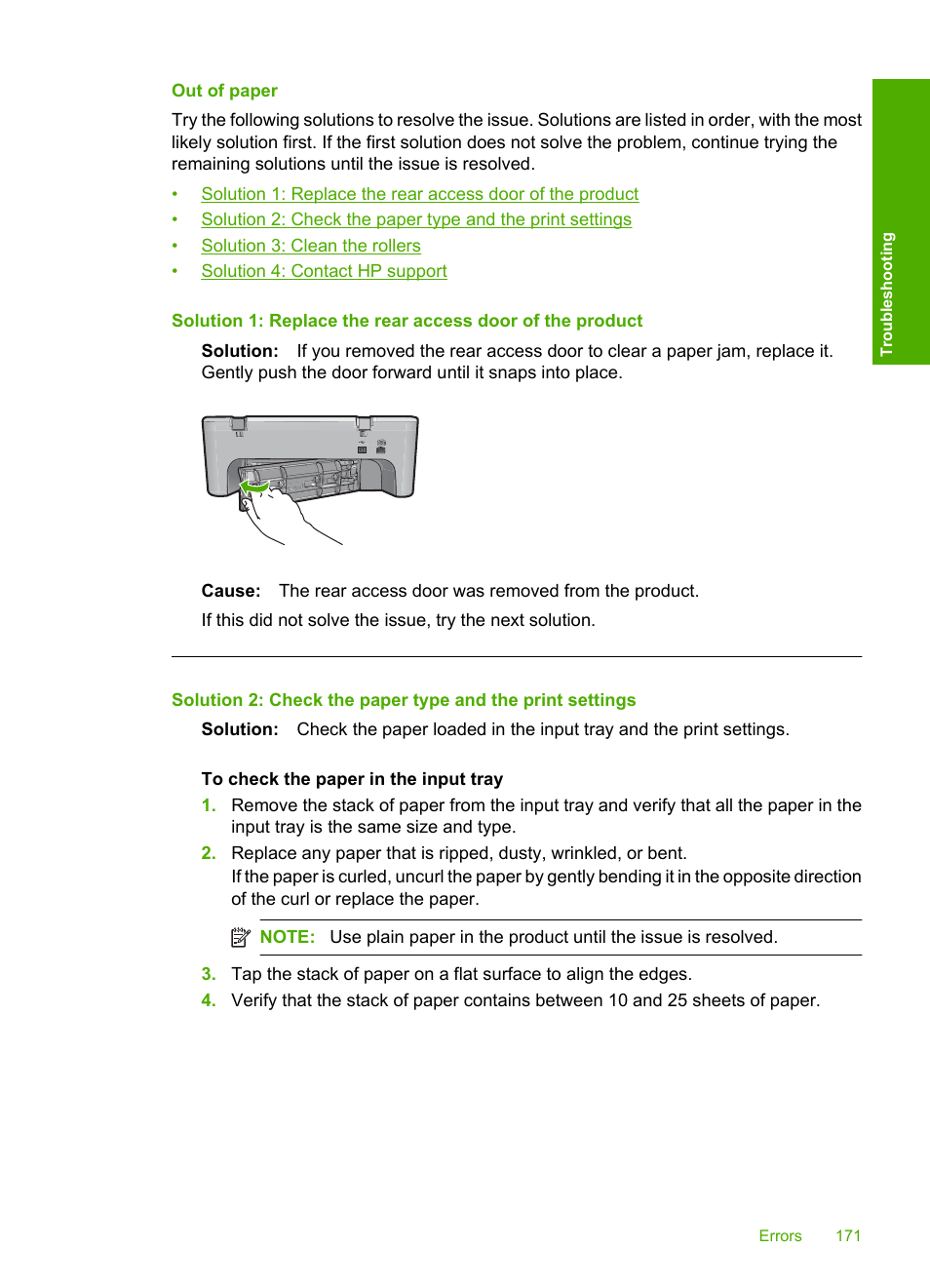 Out of paper | HP Deskjet F4210 All-in-One Printer User Manual | Page 173 / 220