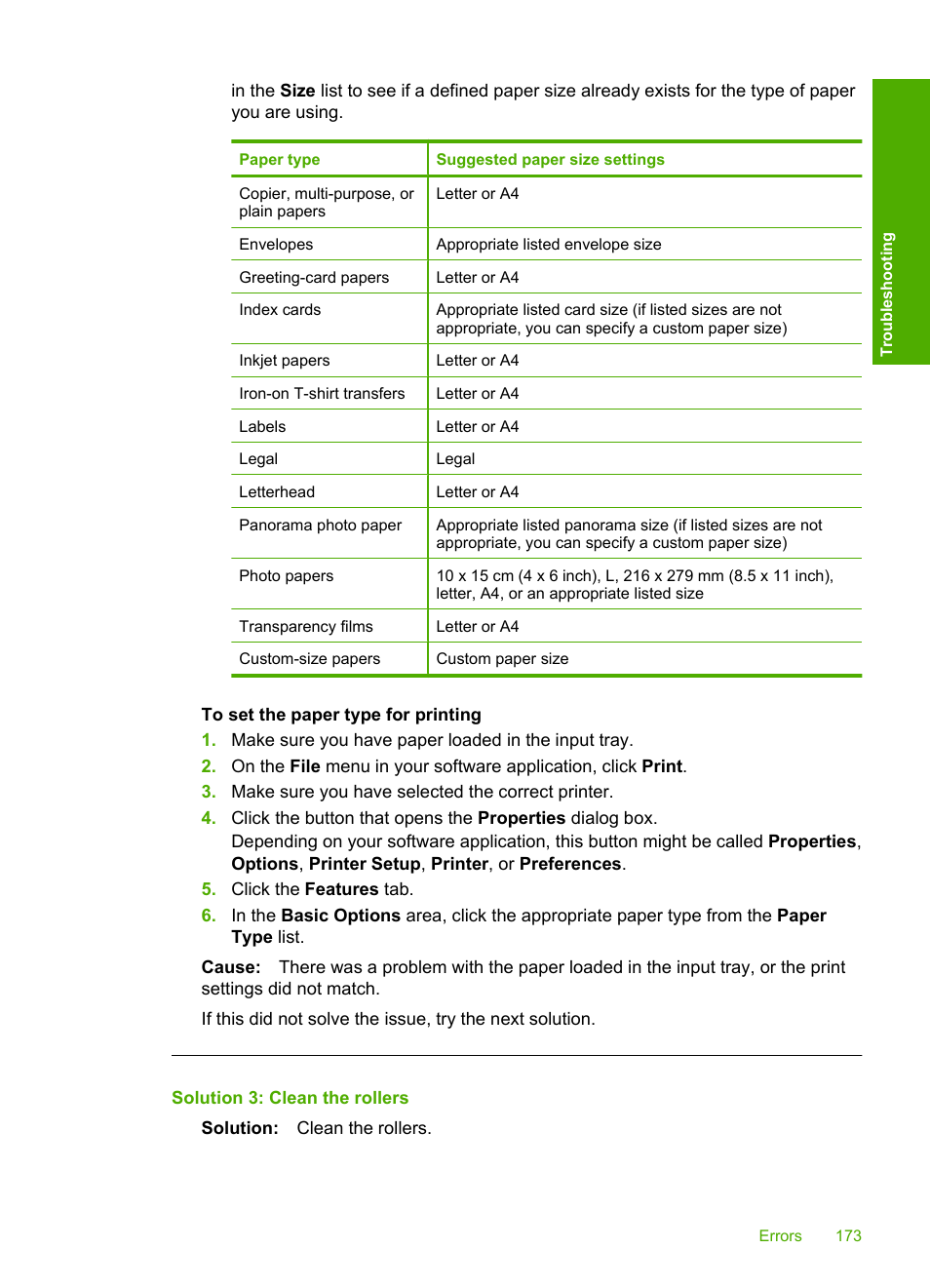 Solution 3: clean the rollers | HP Deskjet F4210 All-in-One Printer User Manual | Page 175 / 220