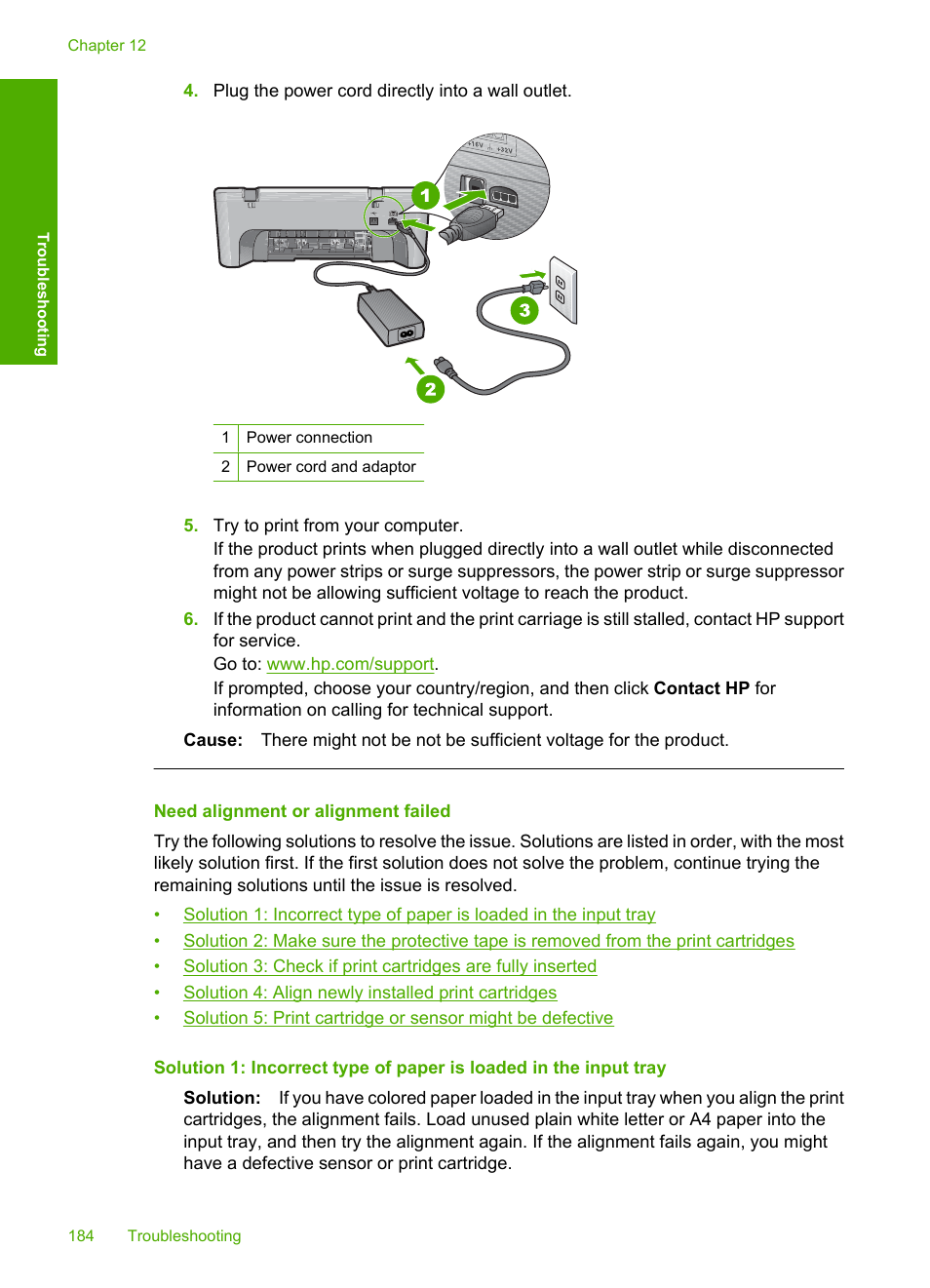Need alignment or alignment failed | HP Deskjet F4210 All-in-One Printer User Manual | Page 186 / 220