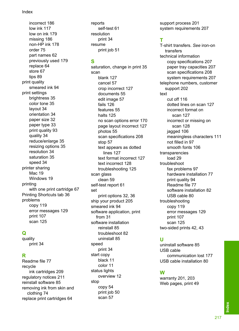 HP Deskjet F4210 All-in-One Printer User Manual | Page 219 / 220