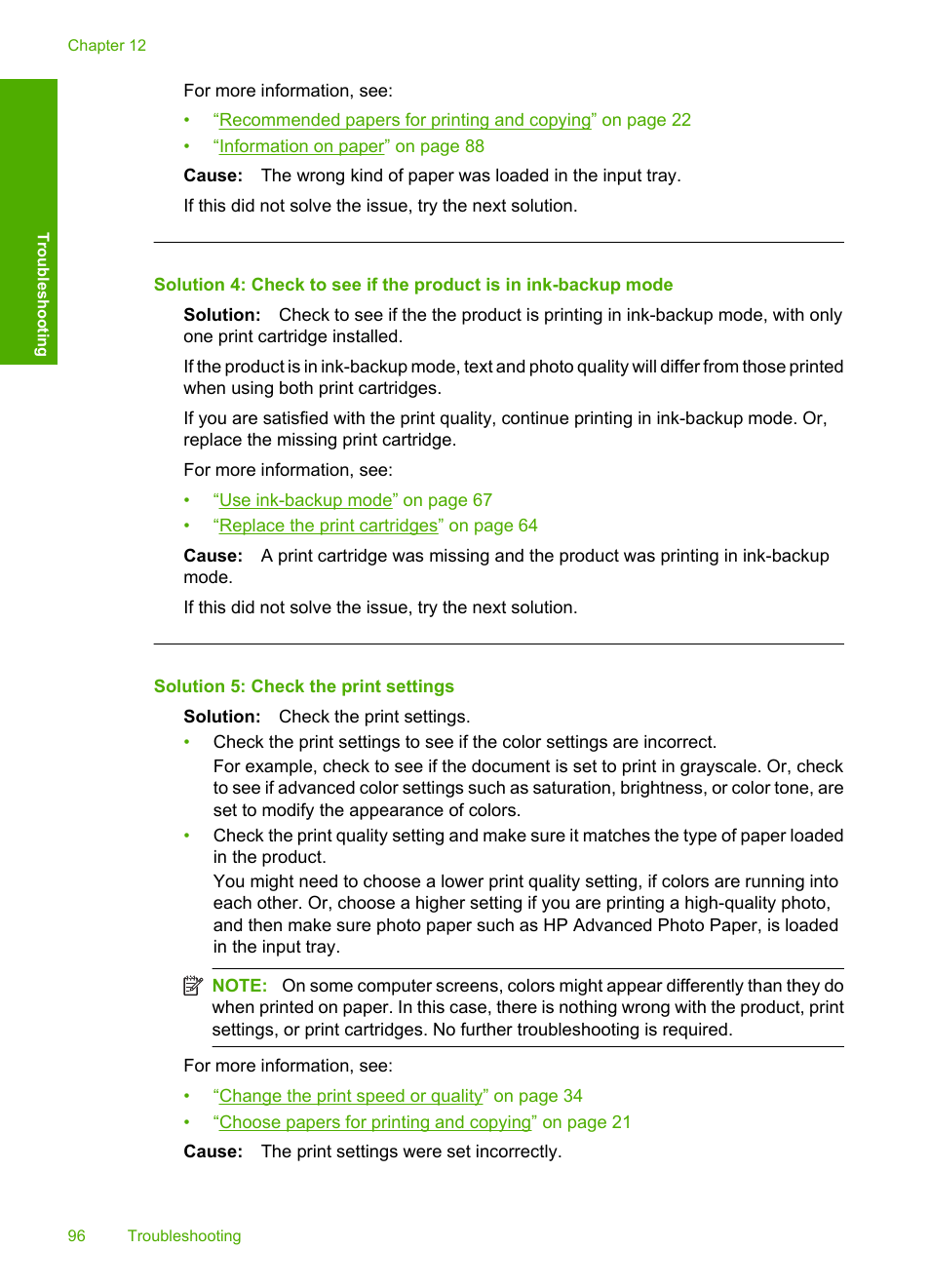 Solution 5: check the print settings | HP Deskjet F4210 All-in-One Printer User Manual | Page 98 / 220