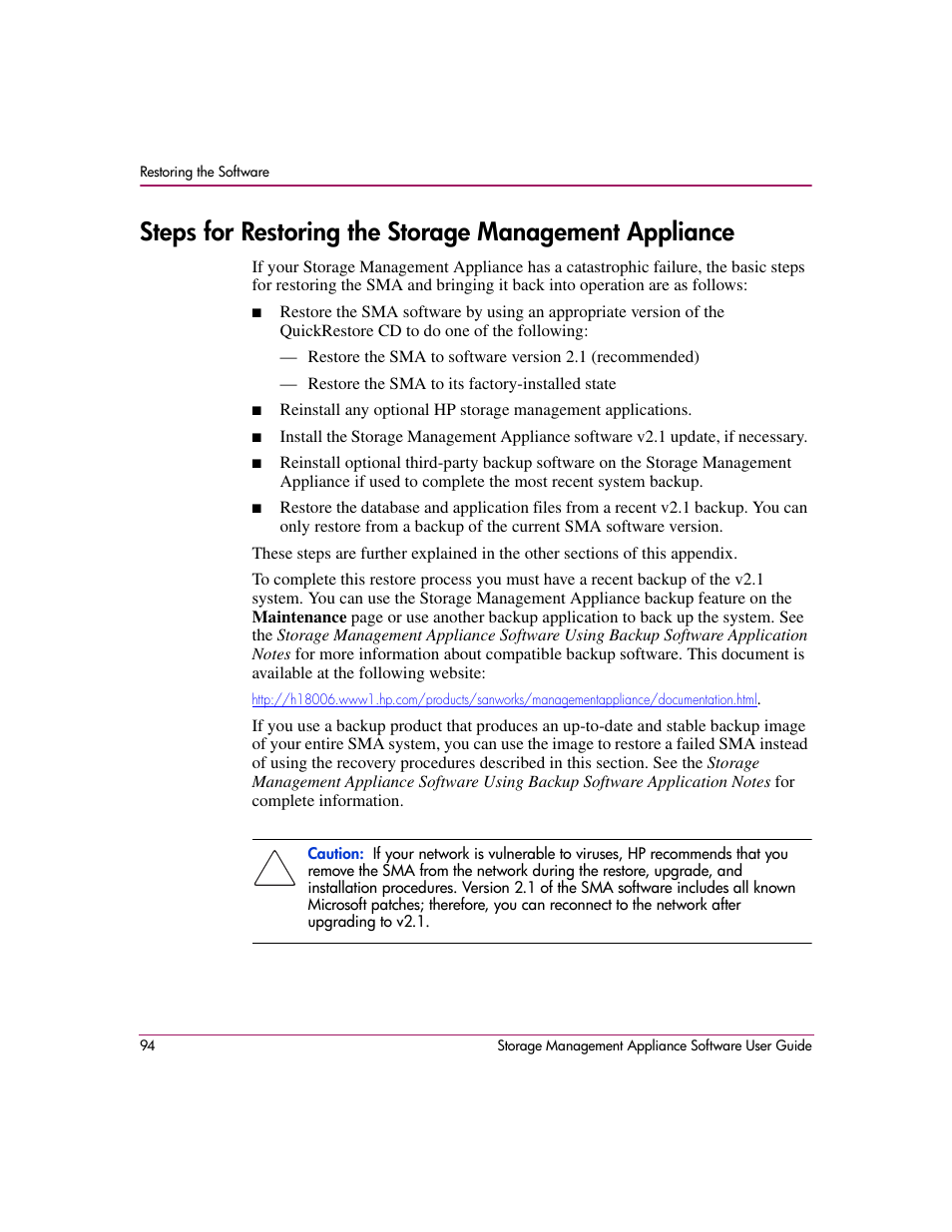 HP OpenView Storage Management Appliance and Software User Manual | Page 110 / 132