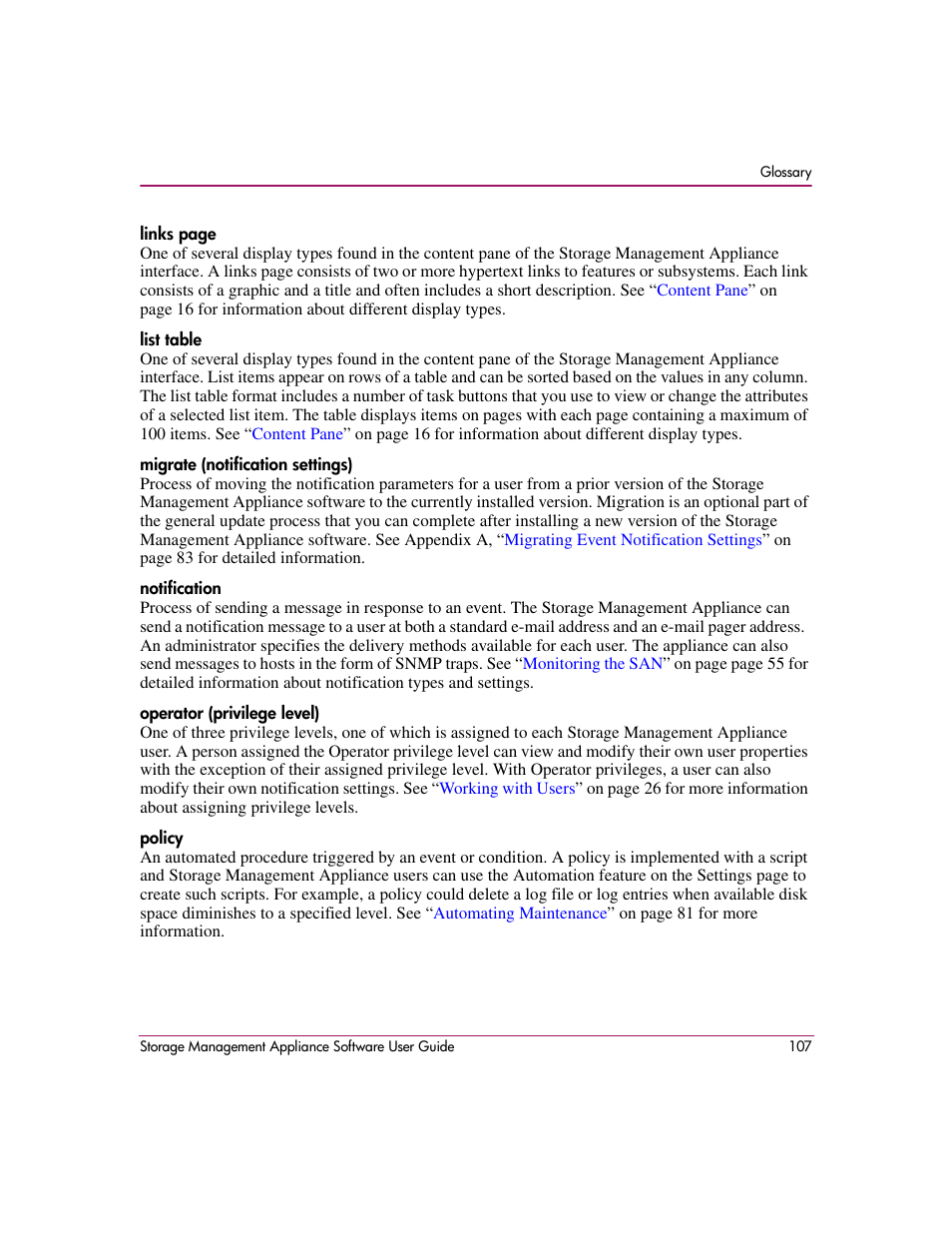 HP OpenView Storage Management Appliance and Software User Manual | Page 123 / 132