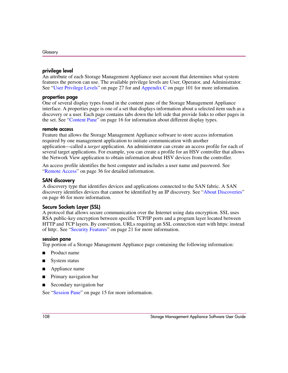 HP OpenView Storage Management Appliance and Software User Manual | Page 124 / 132