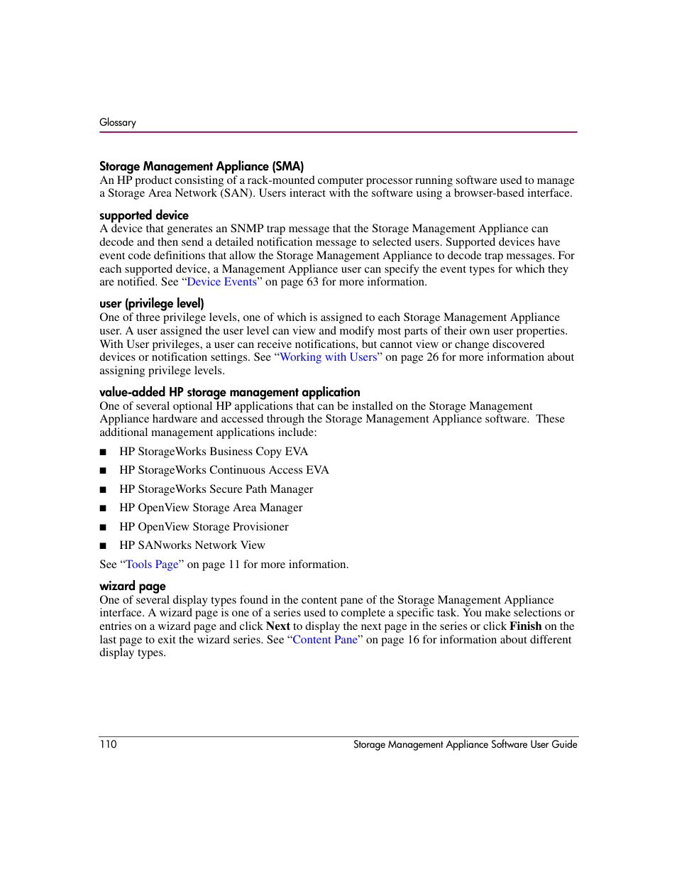 HP OpenView Storage Management Appliance and Software User Manual | Page 126 / 132