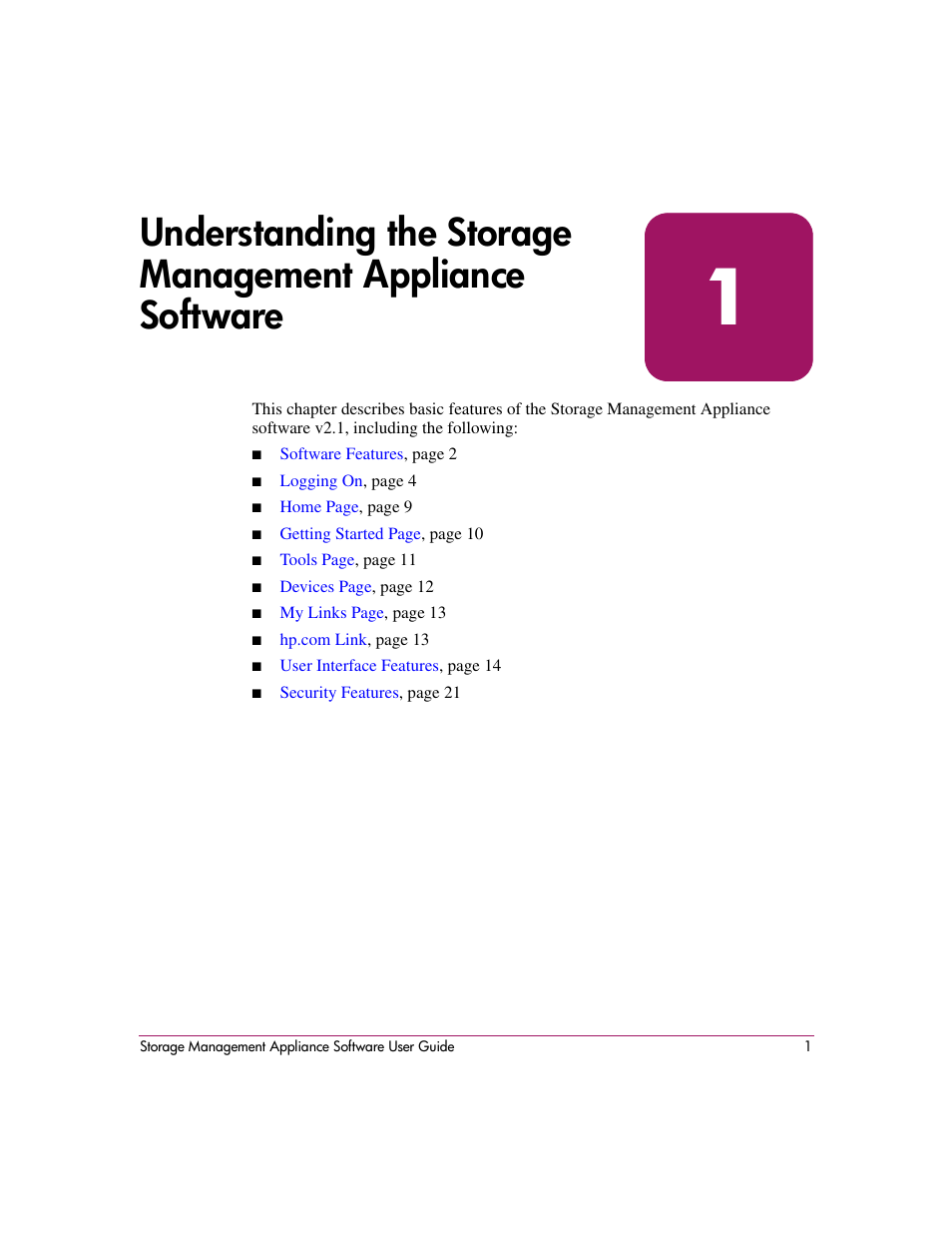 HP OpenView Storage Management Appliance and Software User Manual | Page 17 / 132