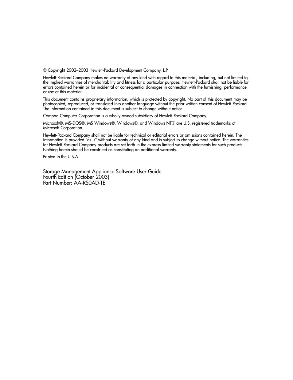 HP OpenView Storage Management Appliance and Software User Manual | Page 2 / 132
