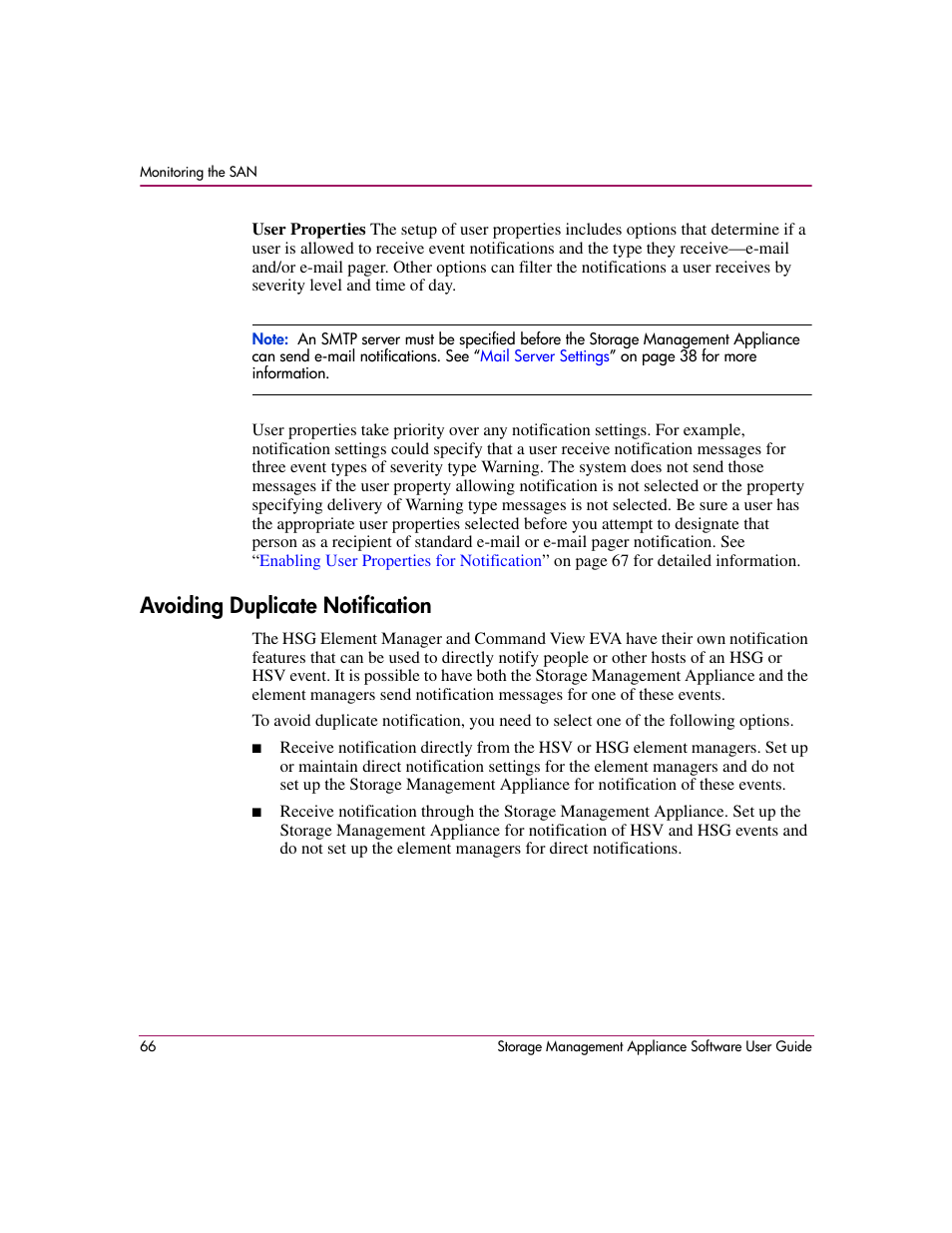 Avoiding duplicate notification | HP OpenView Storage Management Appliance and Software User Manual | Page 82 / 132