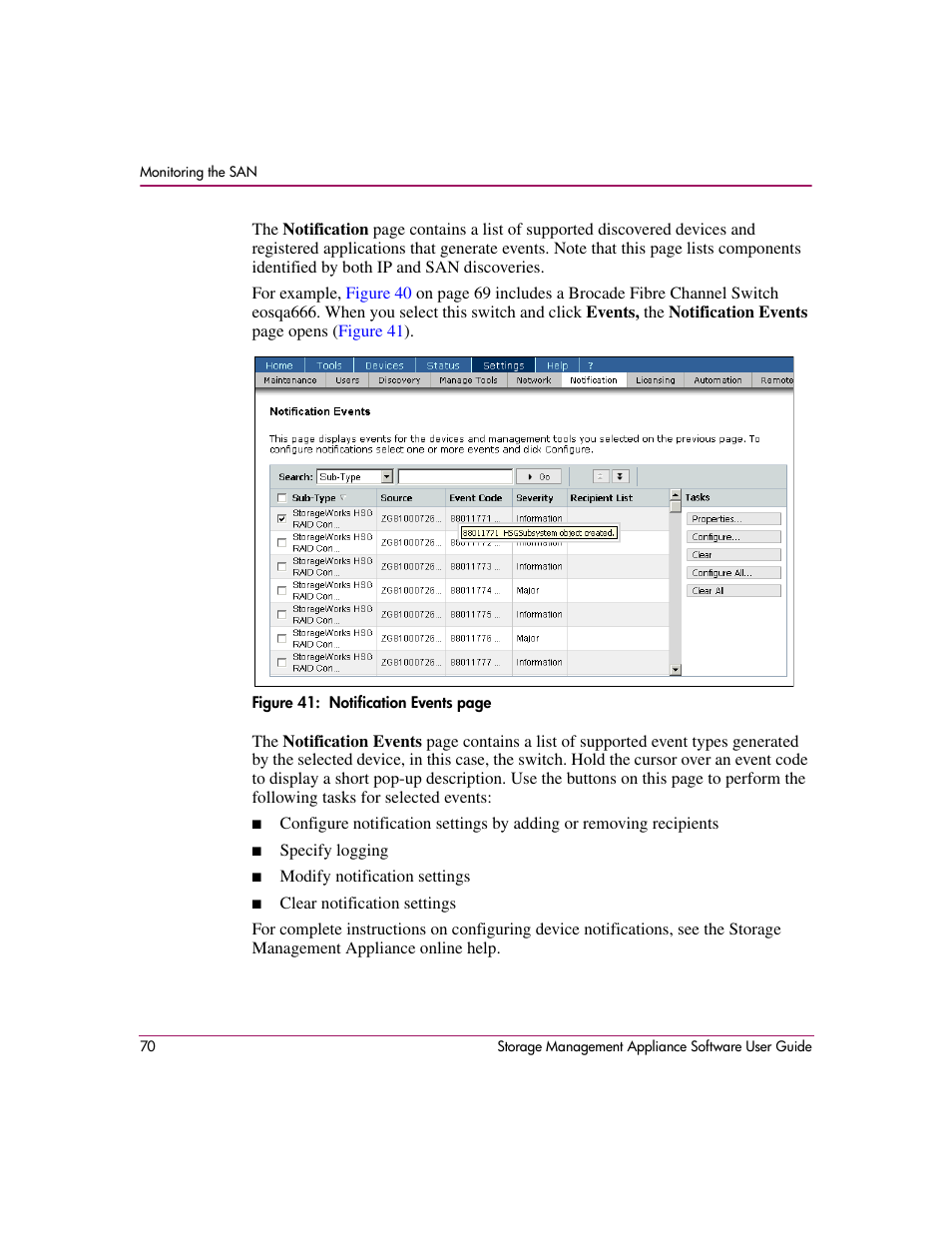 HP OpenView Storage Management Appliance and Software User Manual | Page 86 / 132