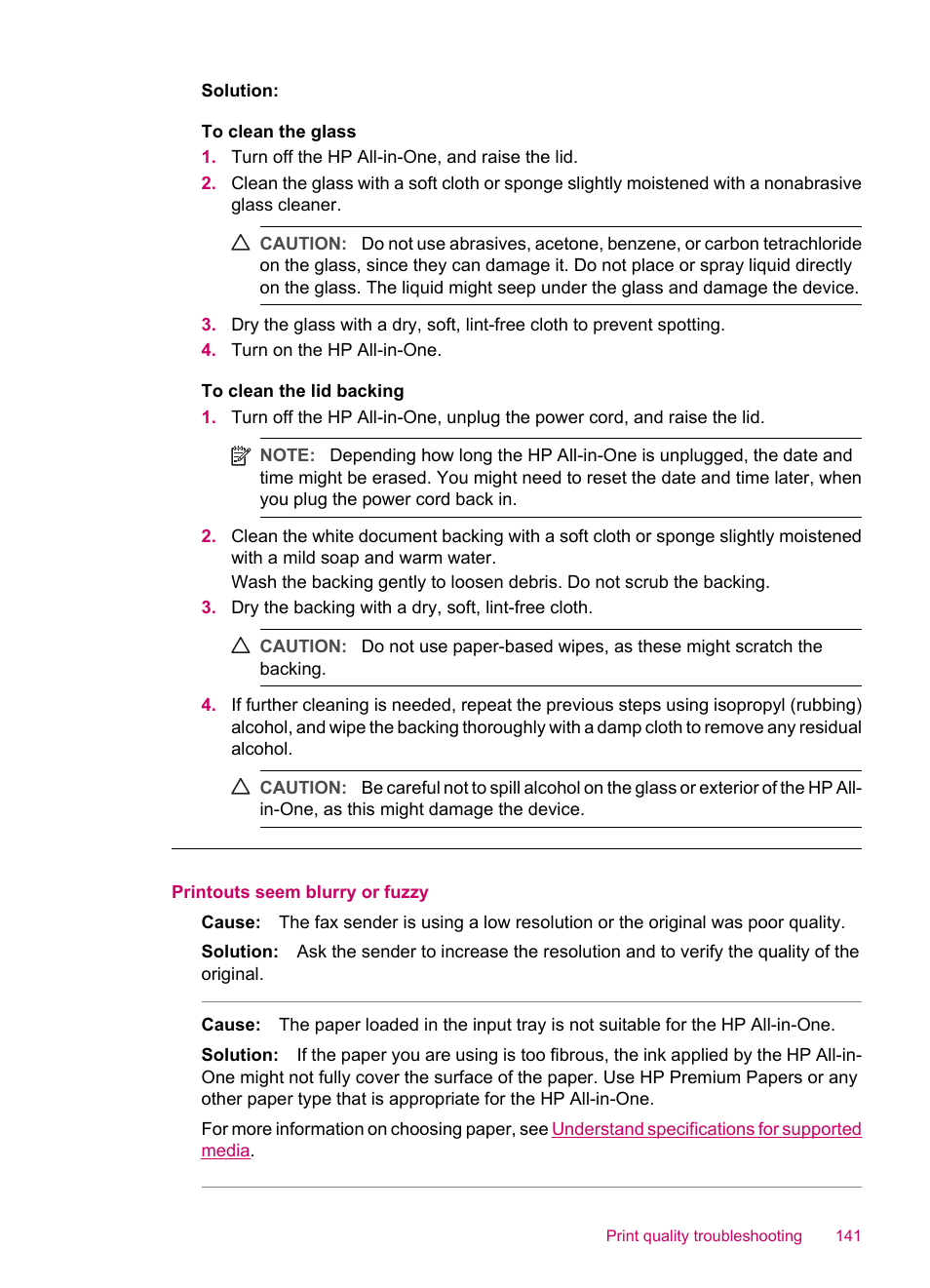 Printouts seem blurry or fuzzy | HP Officejet J5740 All-in-One Printer User Manual | Page 143 / 286