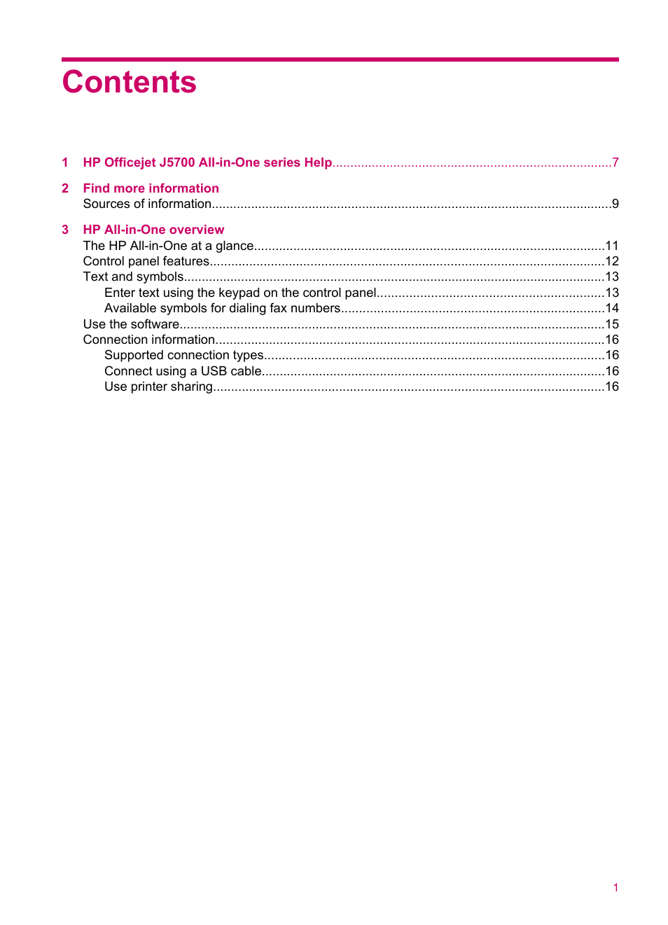 HP Officejet J5740 All-in-One Printer User Manual | Page 3 / 286