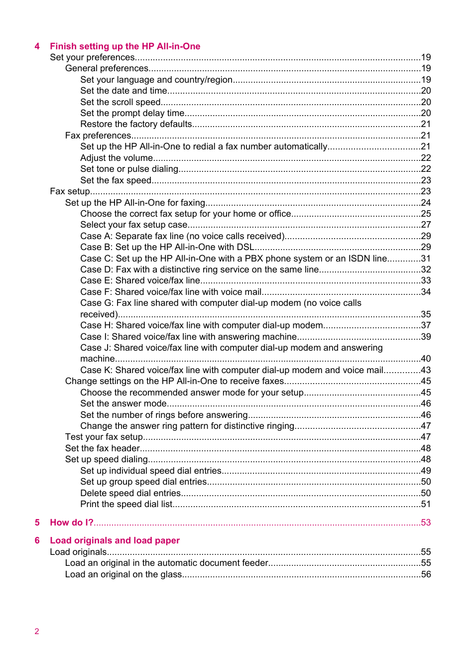 HP Officejet J5740 All-in-One Printer User Manual | Page 4 / 286