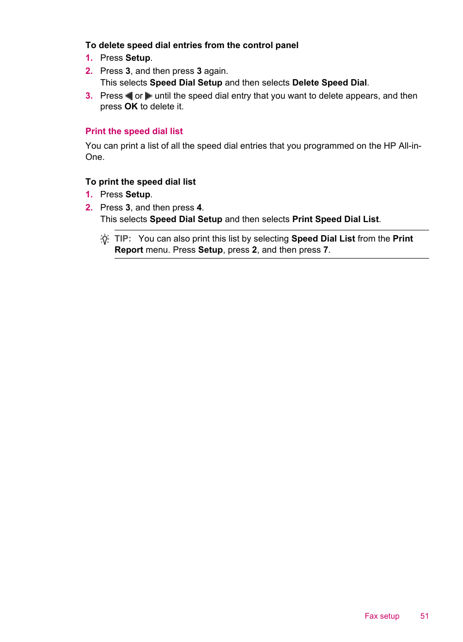 Print the speed dial list | HP Officejet J5740 All-in-One Printer User Manual | Page 53 / 286