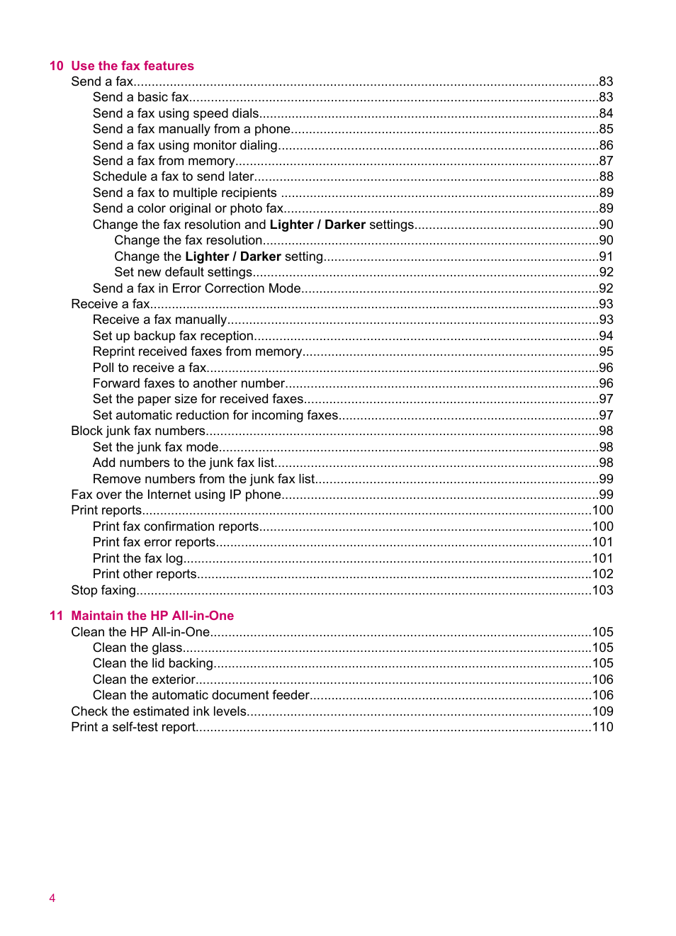 HP Officejet J5740 All-in-One Printer User Manual | Page 6 / 286
