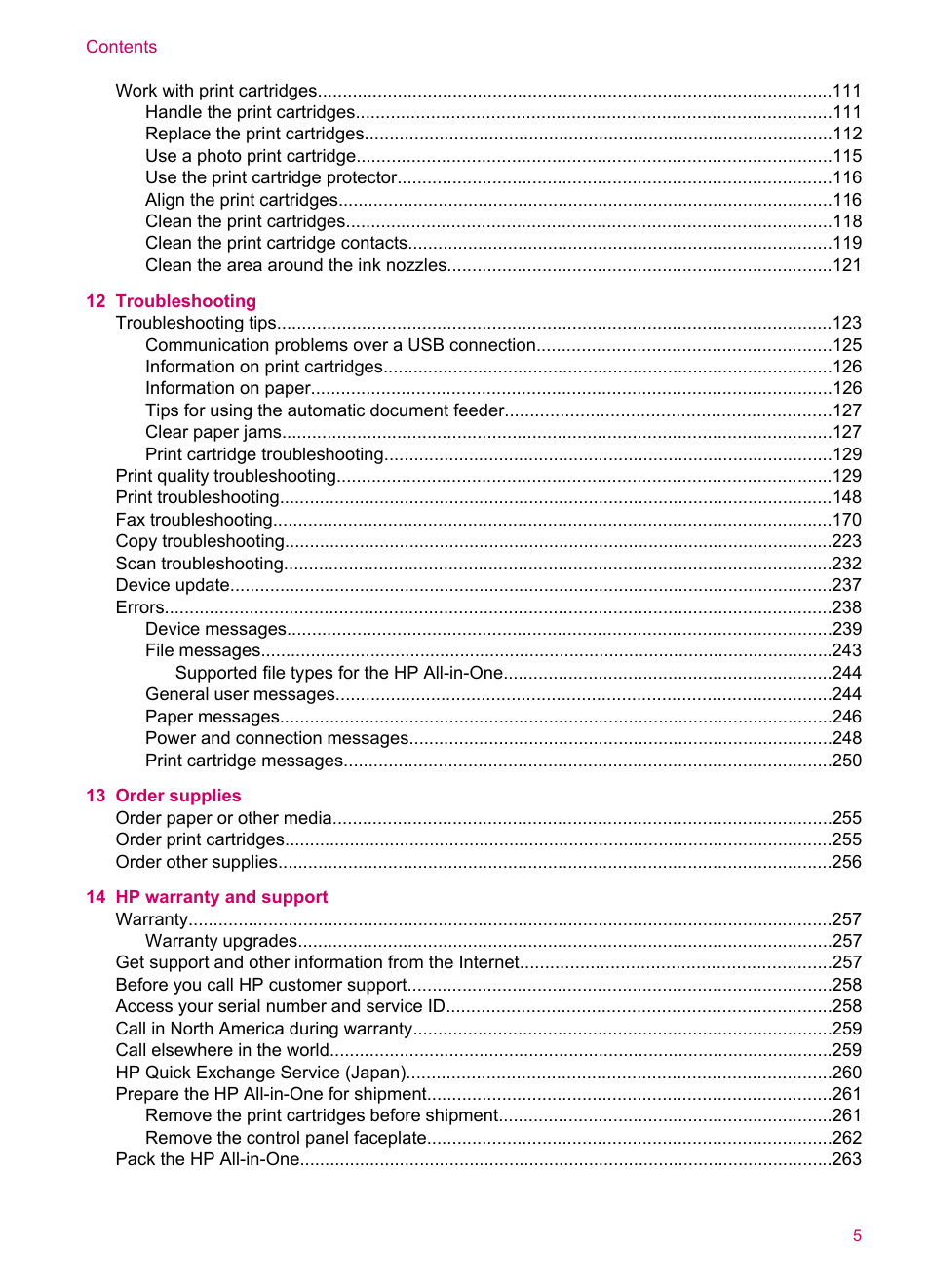HP Officejet J5740 All-in-One Printer User Manual | Page 7 / 286