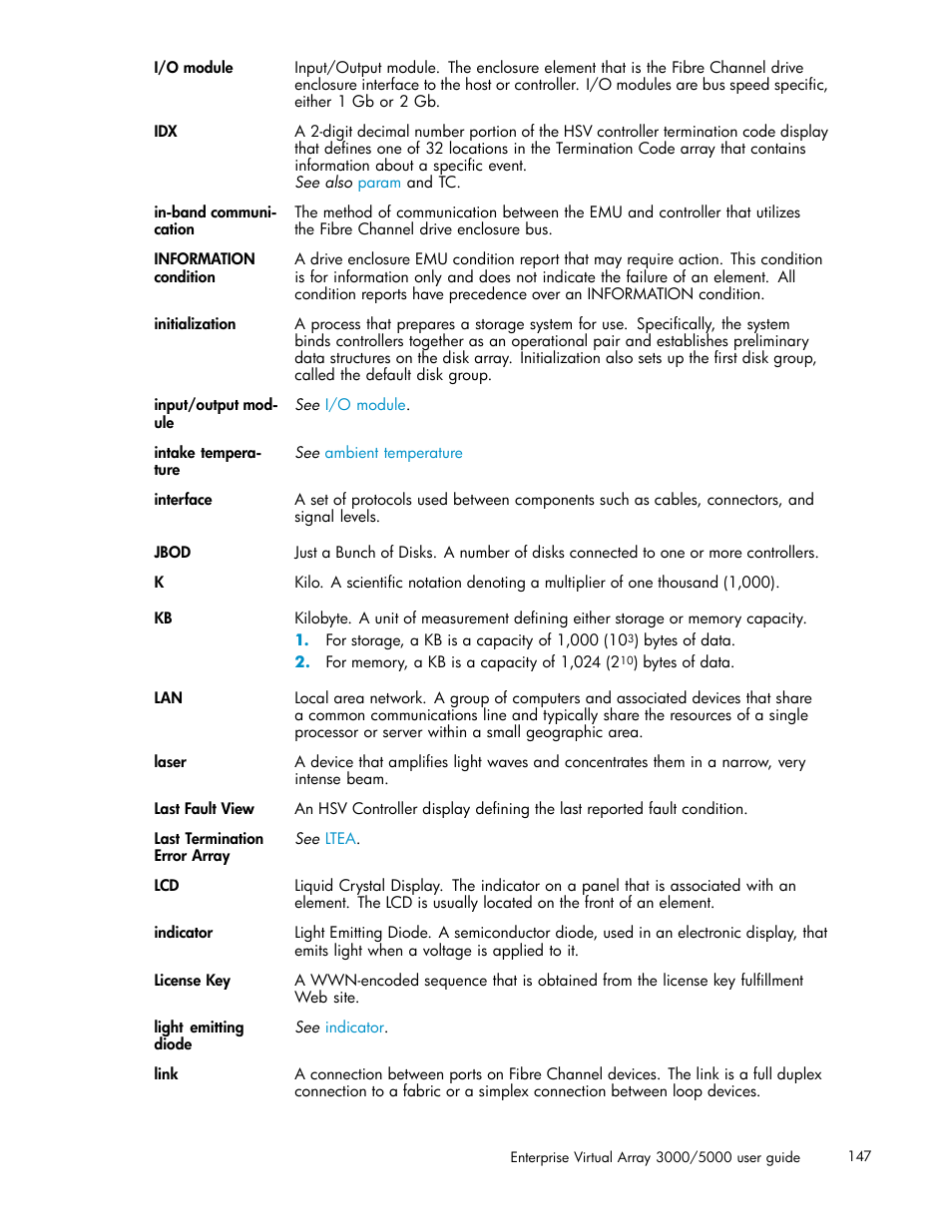 HP 3000 Enterprise Virtual Array User Manual | Page 147 / 161