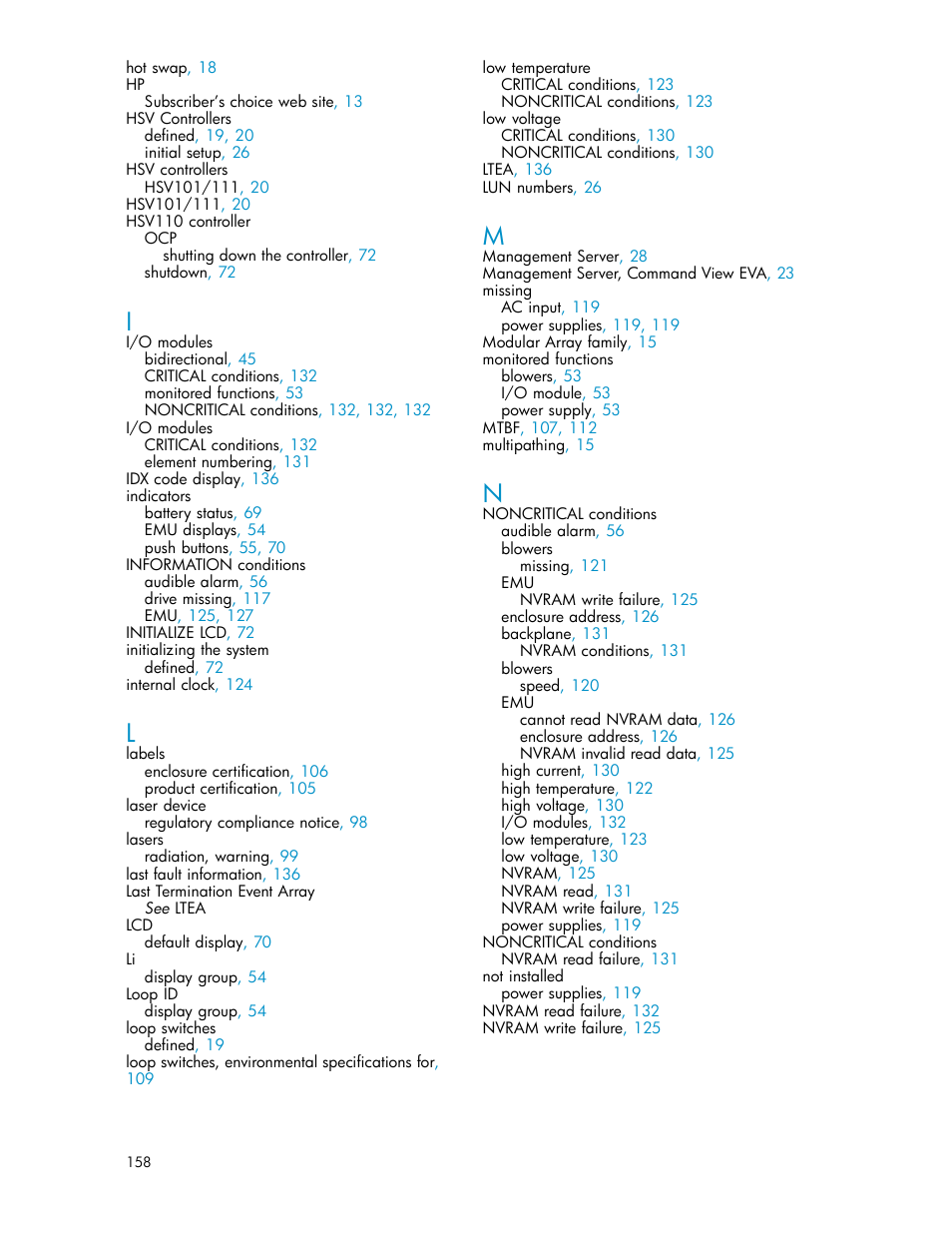 HP 3000 Enterprise Virtual Array User Manual | Page 158 / 161