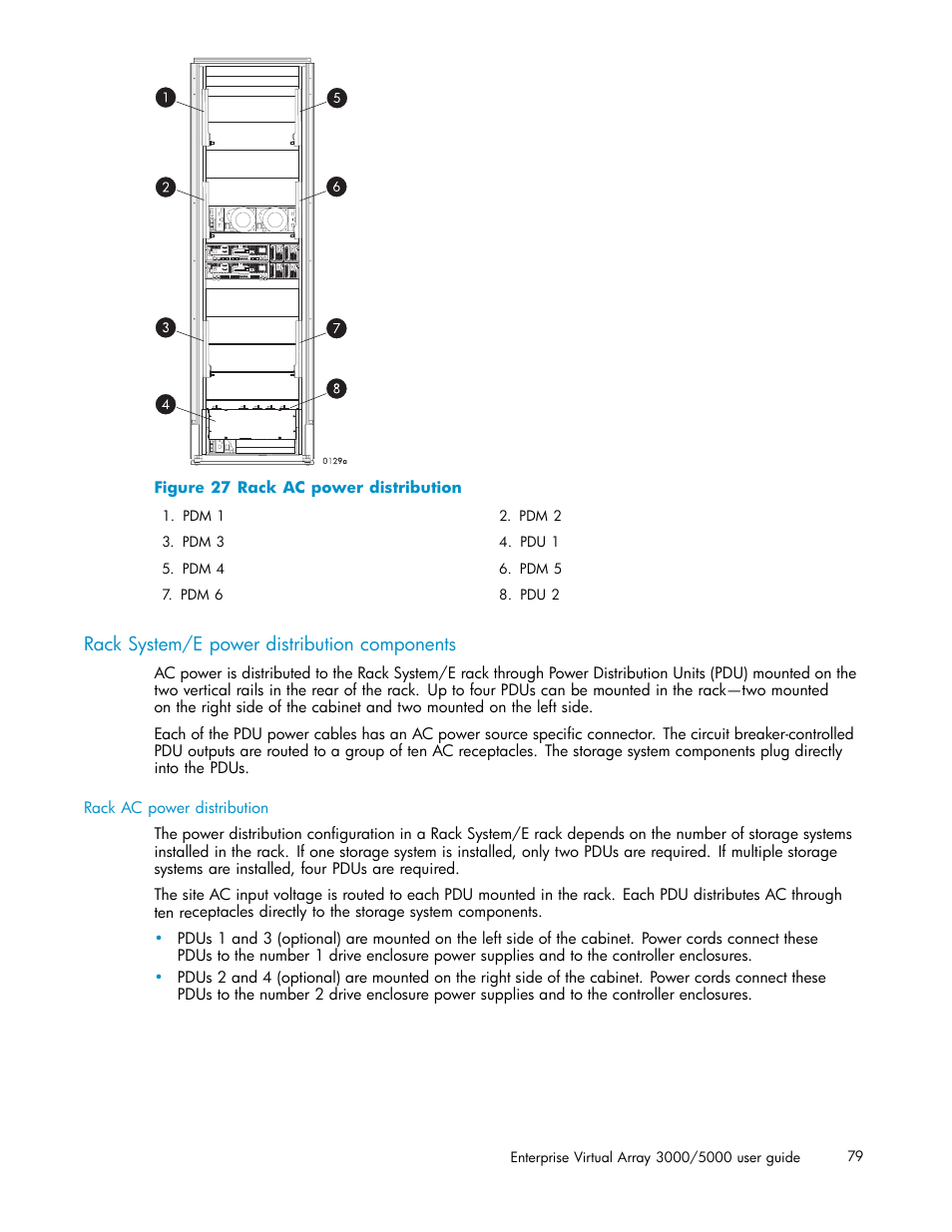 Rack system/e power distribution components, 27 rack ac power distribution | HP 3000 Enterprise Virtual Array User Manual | Page 79 / 161