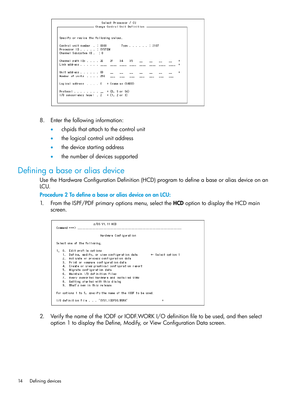 Defining a base or alias device | HP XP P9500 Storage User Manual | Page 14 / 50