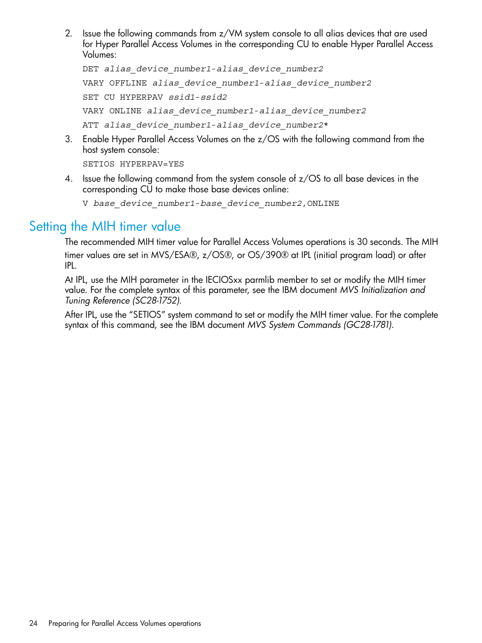 Setting the mih timer value | HP XP P9500 Storage User Manual | Page 24 / 50