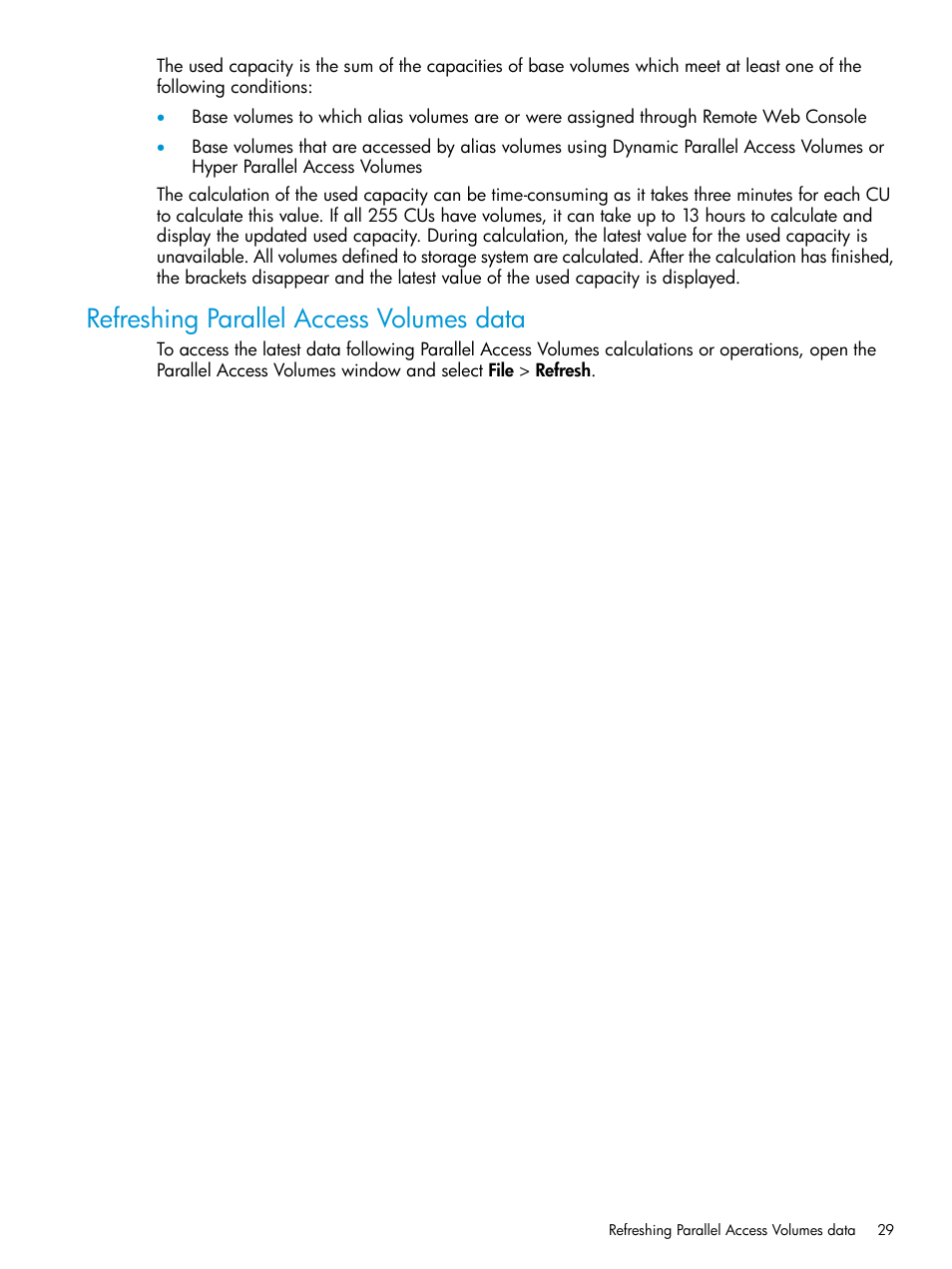 Refreshing parallel access volumes data | HP XP P9500 Storage User Manual | Page 29 / 50