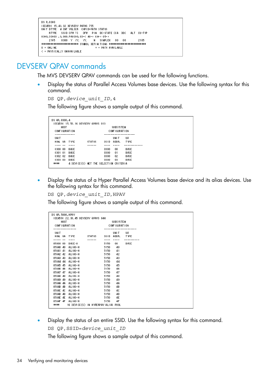 Devserv qpav commands | HP XP P9500 Storage User Manual | Page 34 / 50