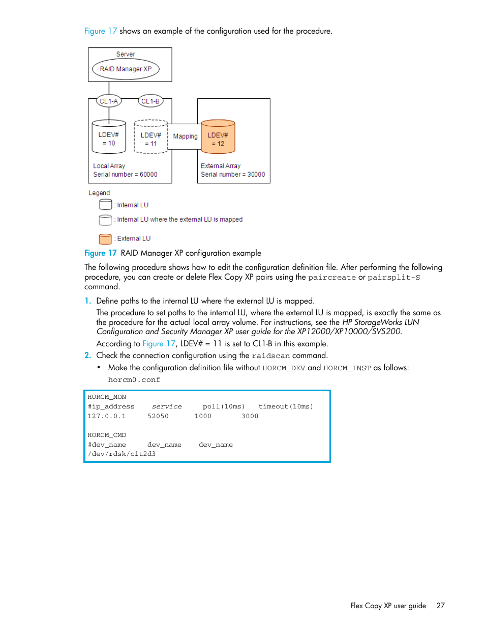 Figure 17 raid manager xp configuration example, 17 raid manager xp configuration example | HP StorageWorks XP Remote Web Console Software User Manual | Page 27 / 54