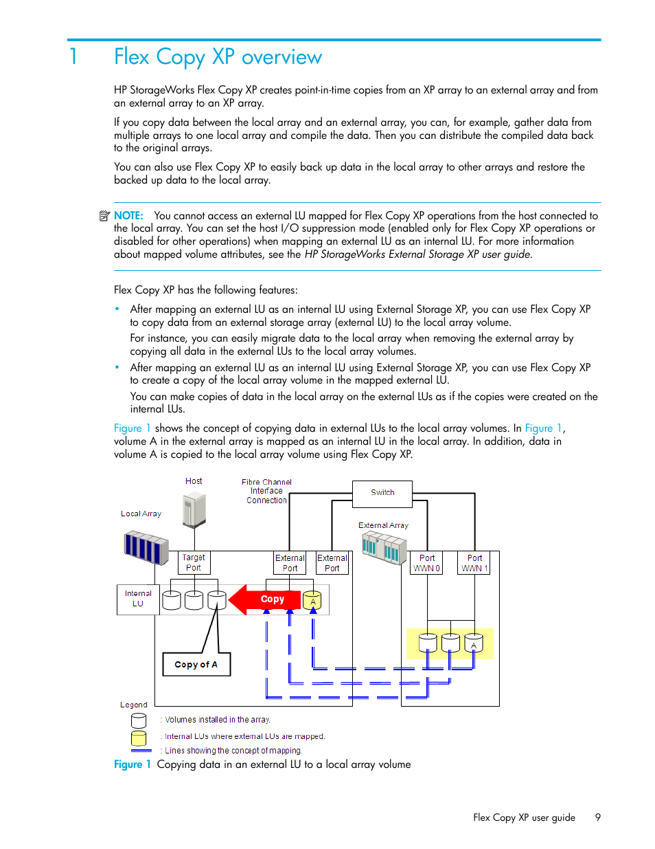 1 flex copy xp overview, 1flex copy xp overview | HP StorageWorks XP Remote Web Console Software User Manual | Page 9 / 54