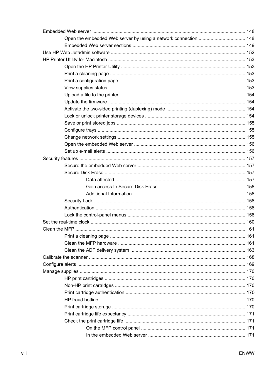 HP LaserJet M9059 Multifunction Printer series User Manual | Page 10 / 272