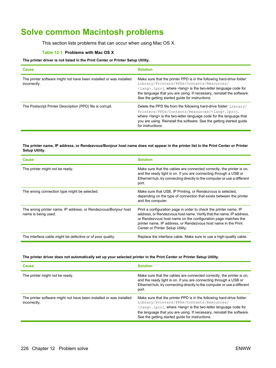 Solve common macintosh problems | HP LaserJet M9059 Multifunction Printer series User Manual | Page 240 / 272