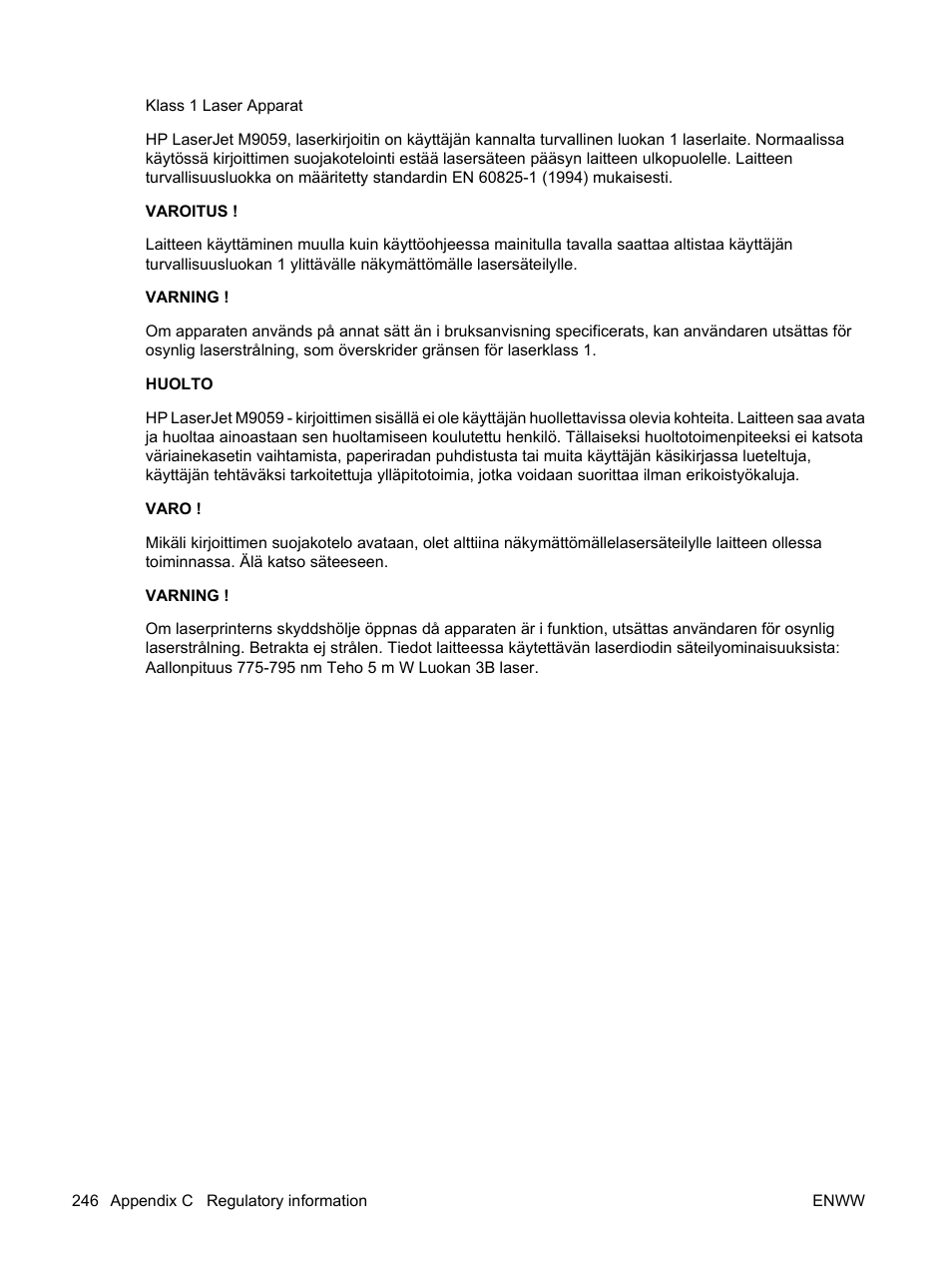 HP LaserJet M9059 Multifunction Printer series User Manual | Page 260 / 272
