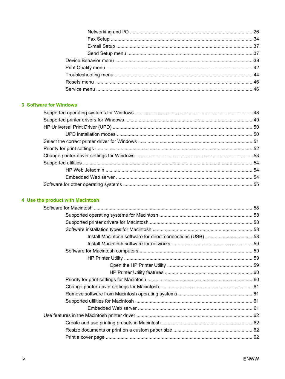 HP LaserJet M9059 Multifunction Printer series User Manual | Page 6 / 272