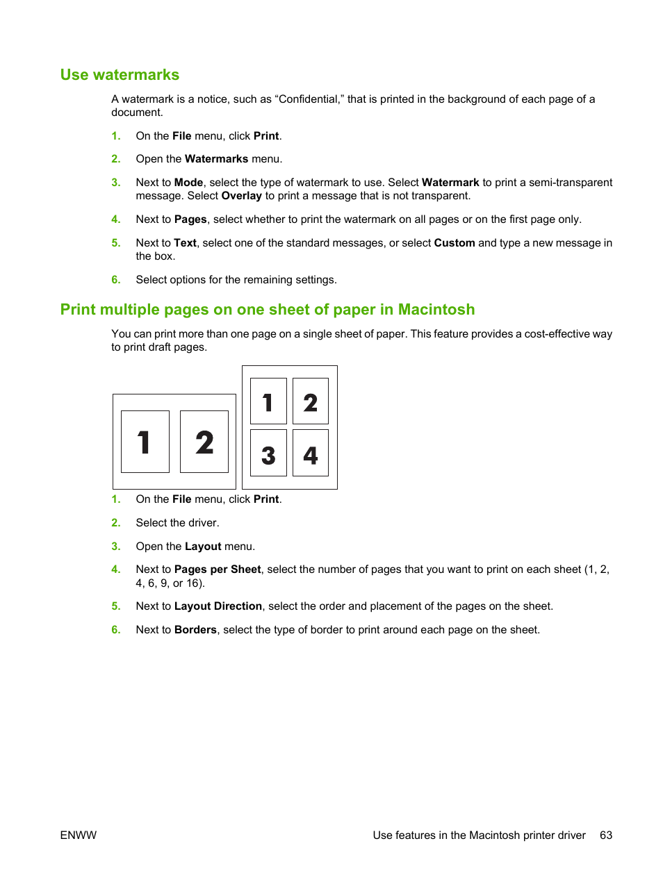 Use watermarks | HP LaserJet M9059 Multifunction Printer series User Manual | Page 77 / 272