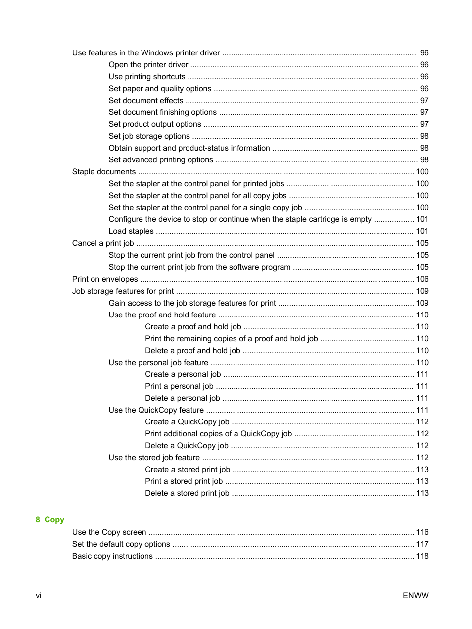 HP LaserJet M9059 Multifunction Printer series User Manual | Page 8 / 272