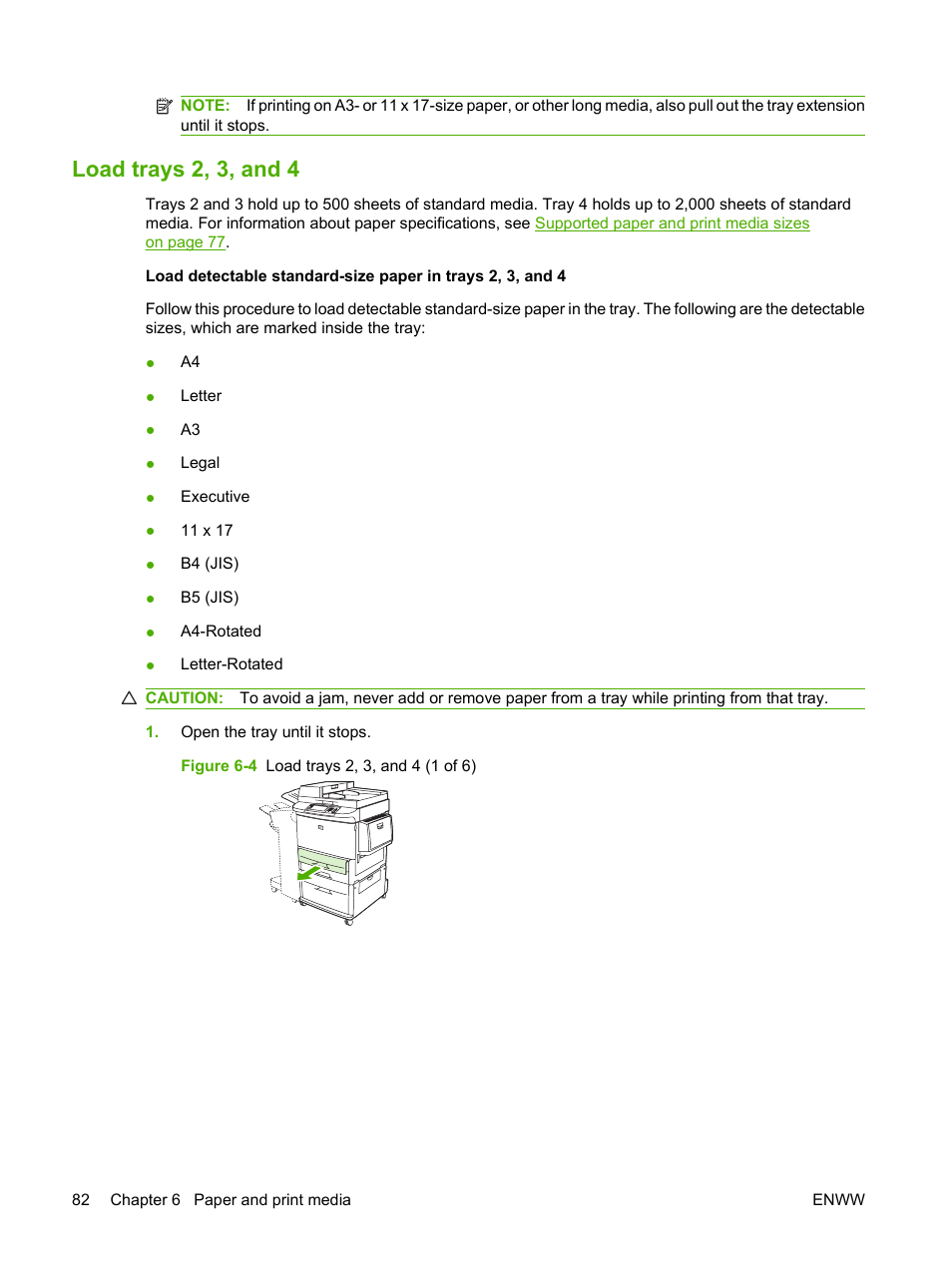 Load trays 2, 3, and 4 | HP LaserJet M9059 Multifunction Printer series User Manual | Page 96 / 272