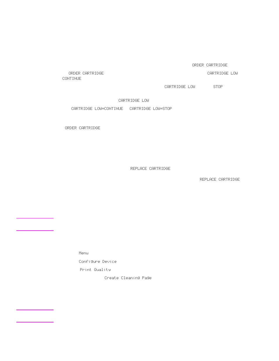 Print cartridge conditions, Order cartridge, Replace cartridge | Order cartridge replace cartridge | HP LaserJet 9040.9050 Multifunction Printer series User Manual | Page 122 / 260
