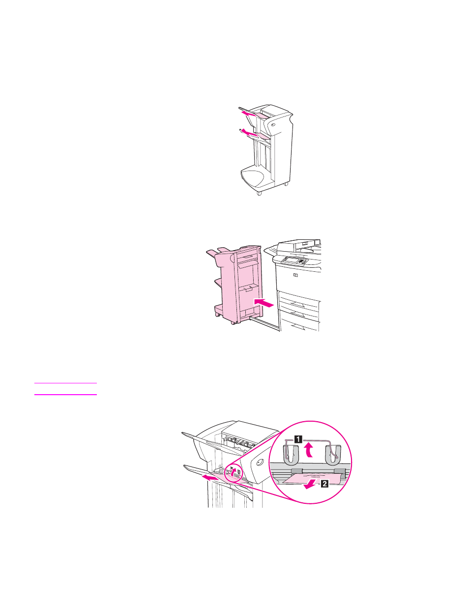Clearing jams from the output areas | HP LaserJet 9040.9050 Multifunction Printer series User Manual | Page 133 / 260