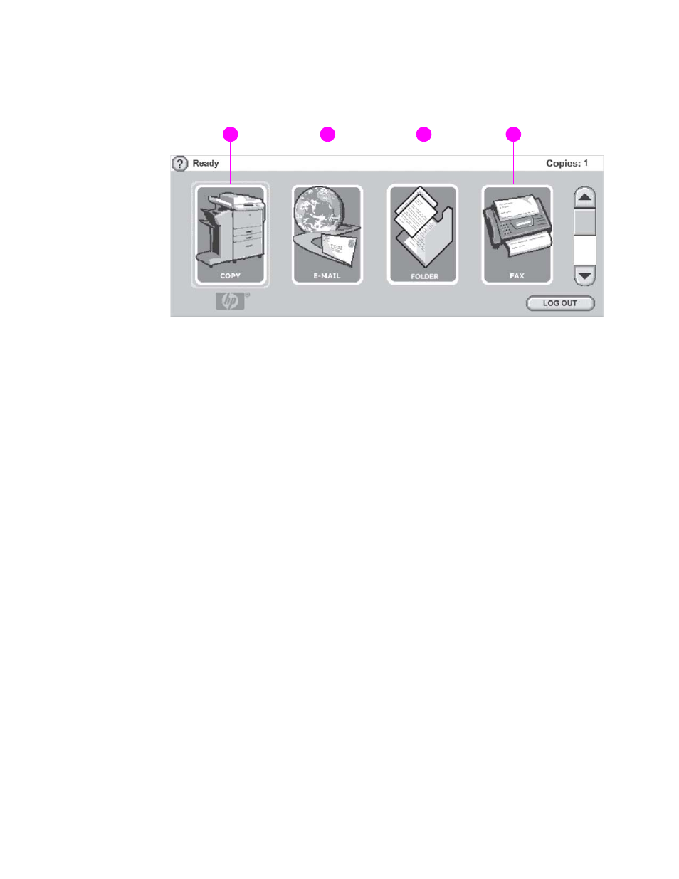 Home screen navigation | HP LaserJet 9040.9050 Multifunction Printer series User Manual | Page 48 / 260