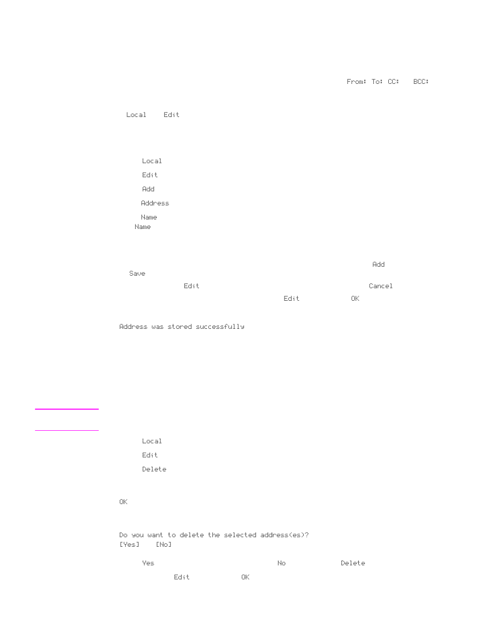 Local address book | HP LaserJet 9040.9050 Multifunction Printer series User Manual | Page 91 / 260