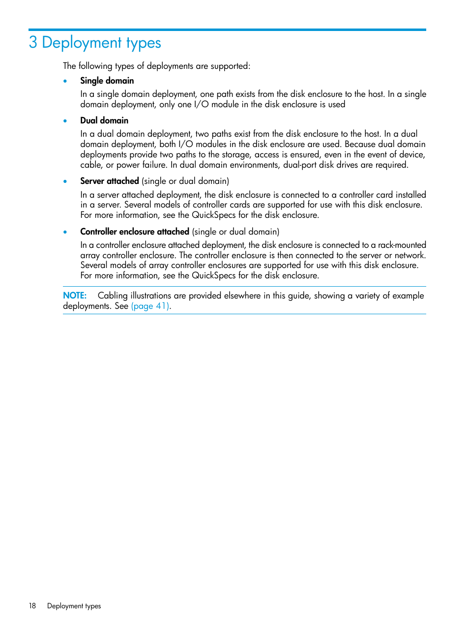 3 deployment types | HP D3000 Disk Enclosures User Manual | Page 18 / 69