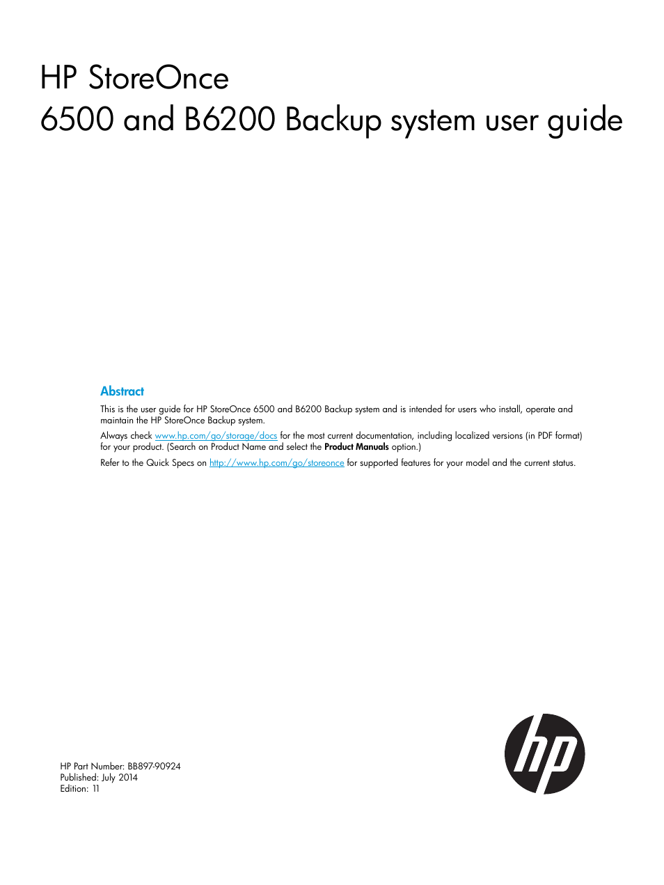 HP StoreOnce Backup User Manual | 220 pages