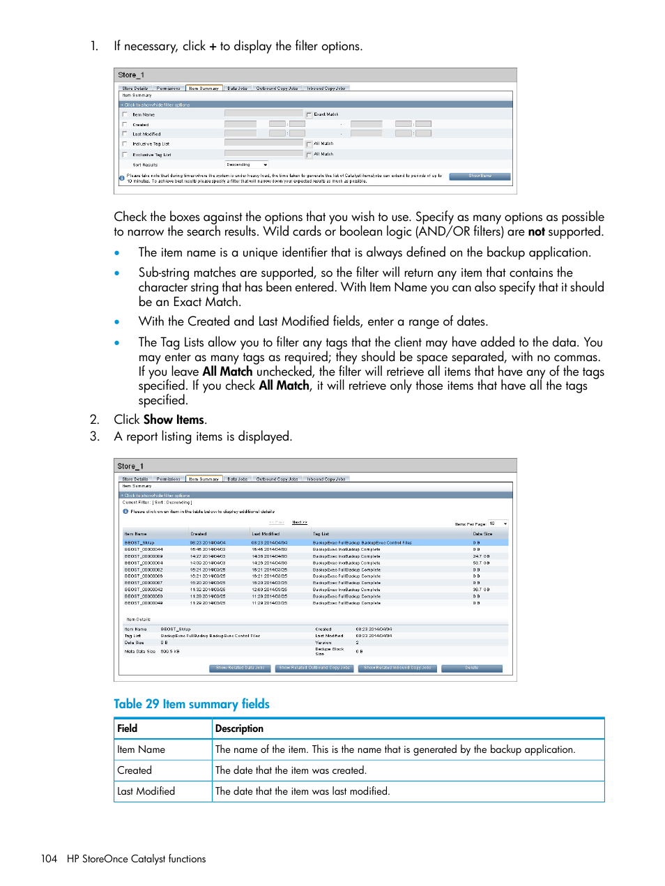 HP StoreOnce Backup User Manual | Page 104 / 220