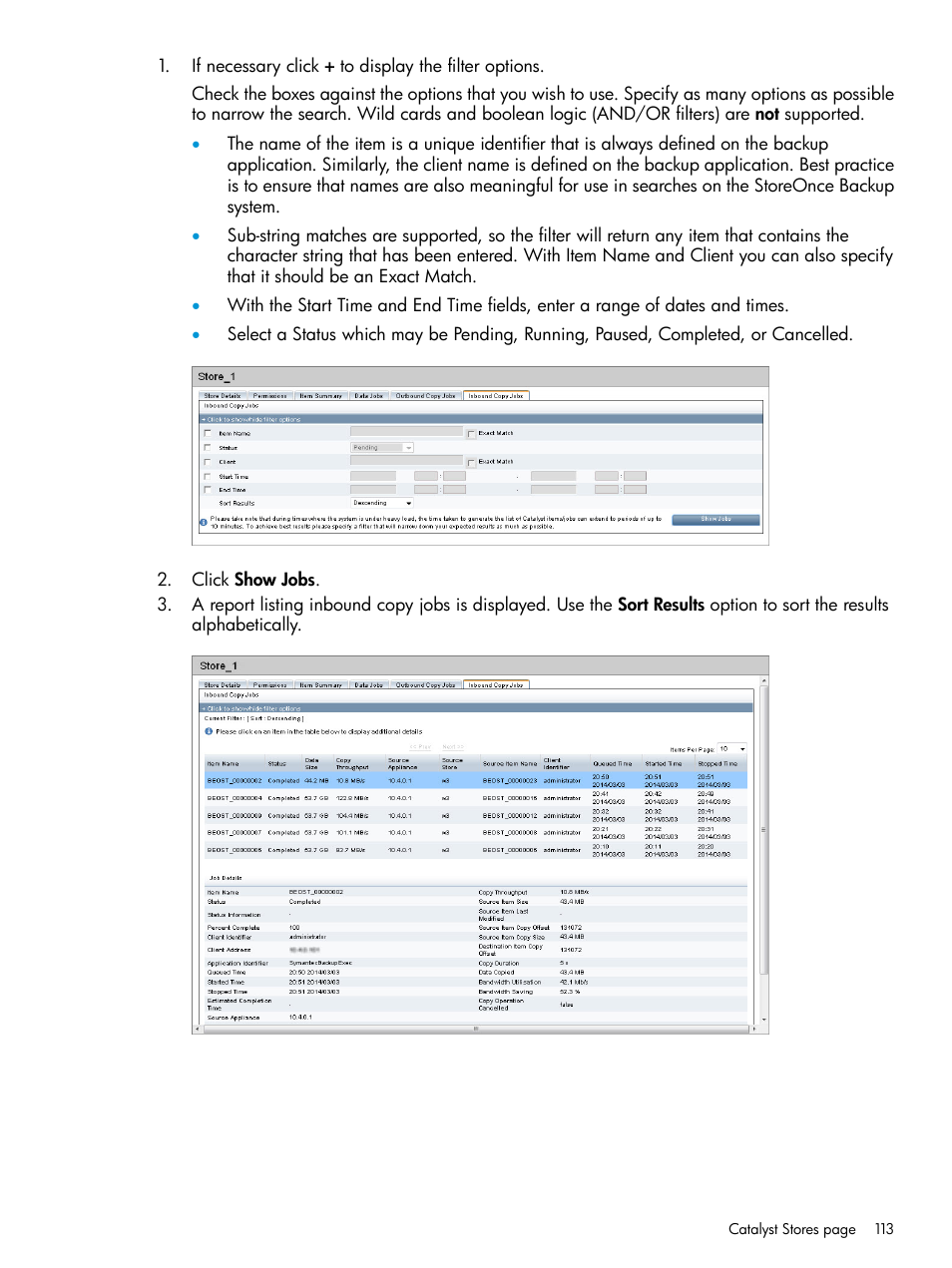 HP StoreOnce Backup User Manual | Page 113 / 220