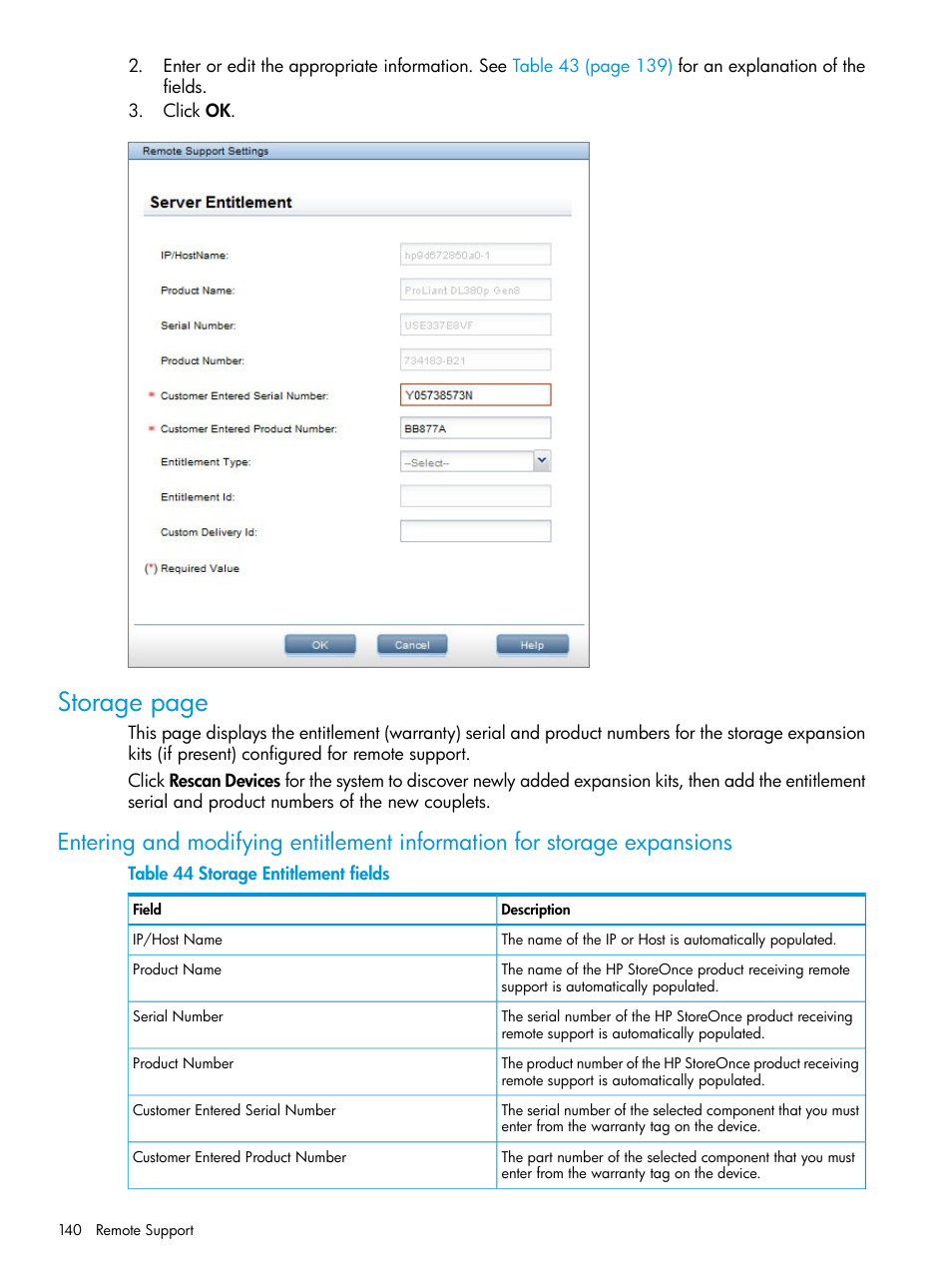 Storage page | HP StoreOnce Backup User Manual | Page 140 / 220