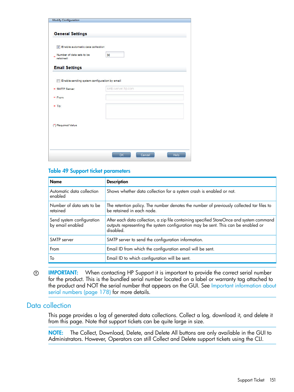 Data collection | HP StoreOnce Backup User Manual | Page 151 / 220