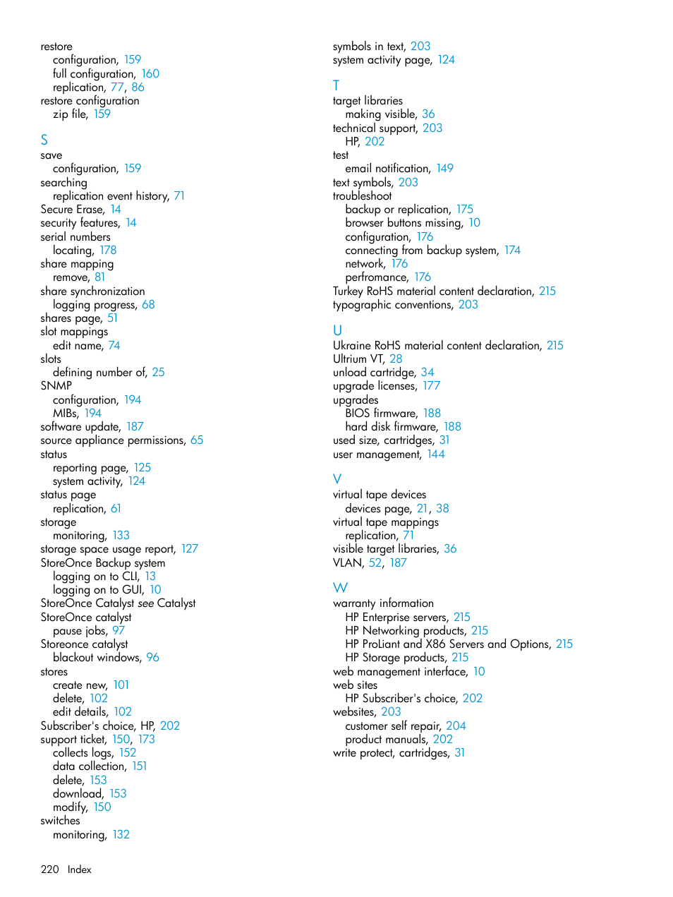 HP StoreOnce Backup User Manual | Page 220 / 220